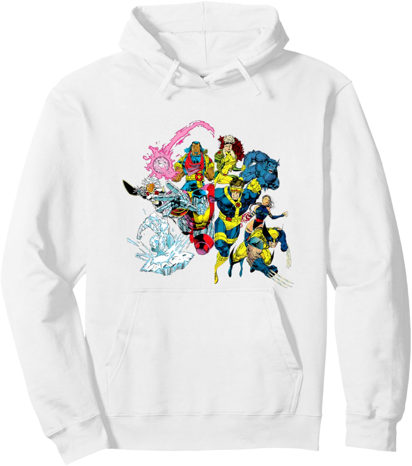 Marvel X-Men Classic Lineup Action Group Shot Retro Hoodie - Hoodie | White