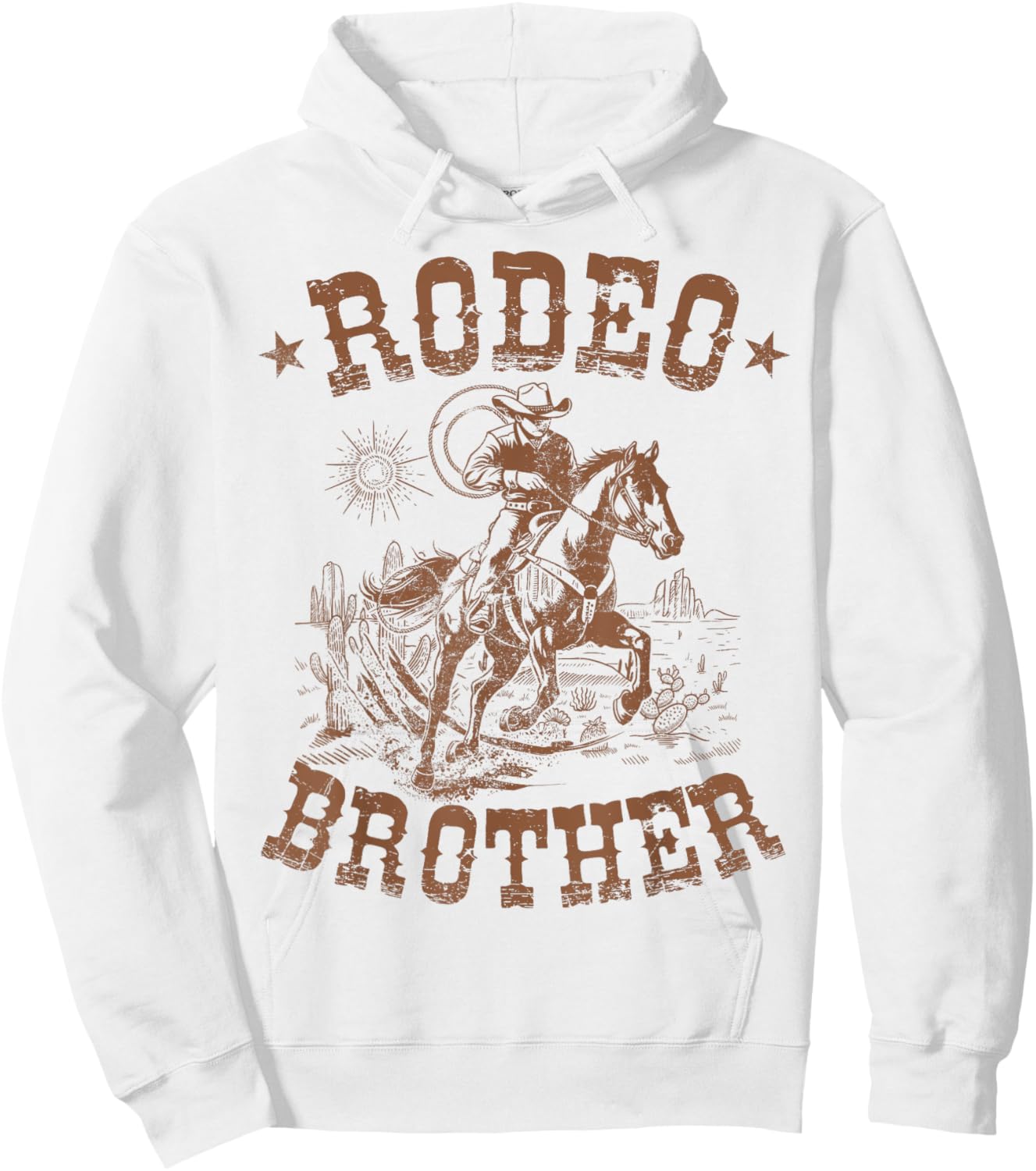 Rodeo Brother Western Cowboy Birthday Family Matching Hoodie - Hoodie | White