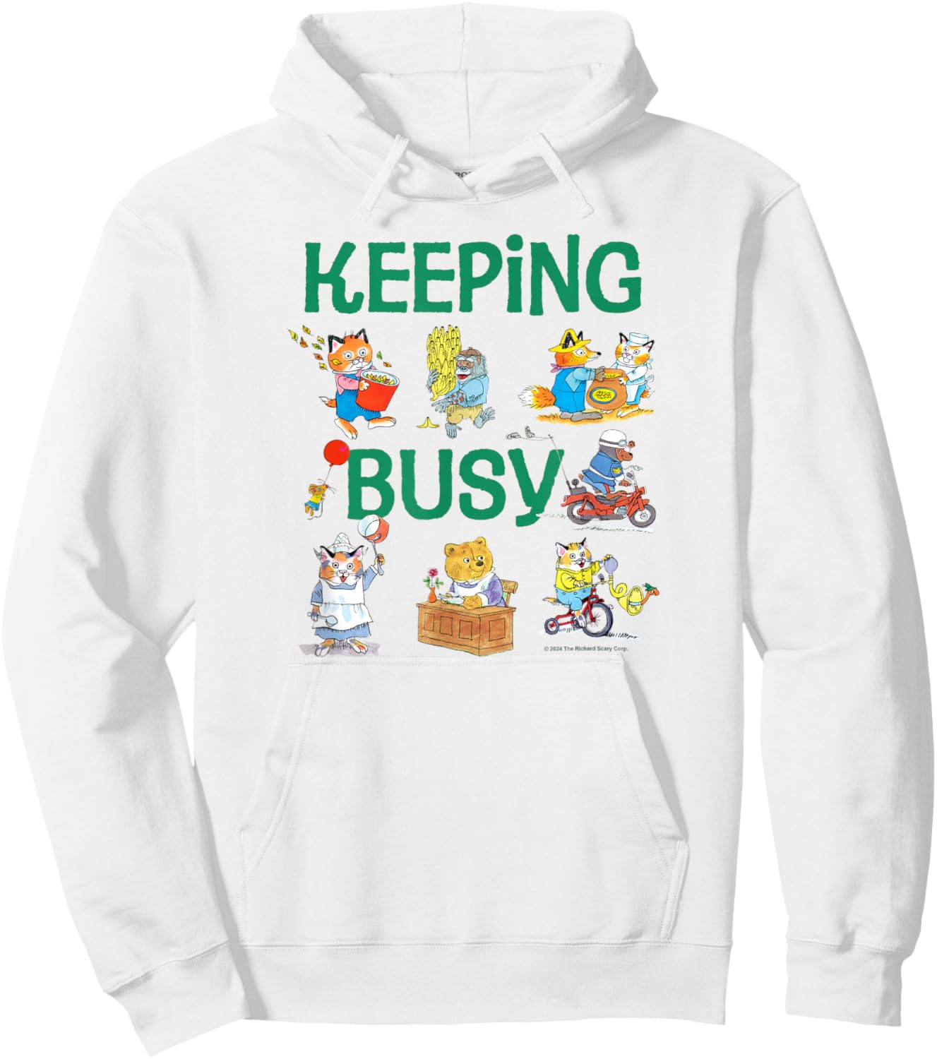 Richard Scarry Keeping Busy Hoodie - Hoodie | White