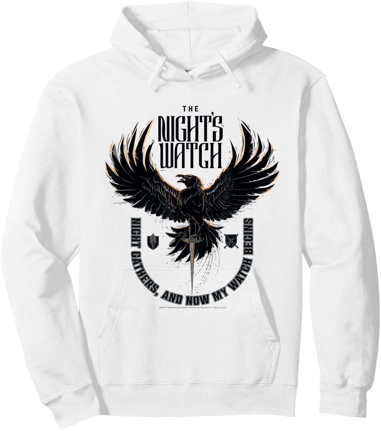 Game of Thrones The Night's Watch Crow Hoodie - Hoodie | White