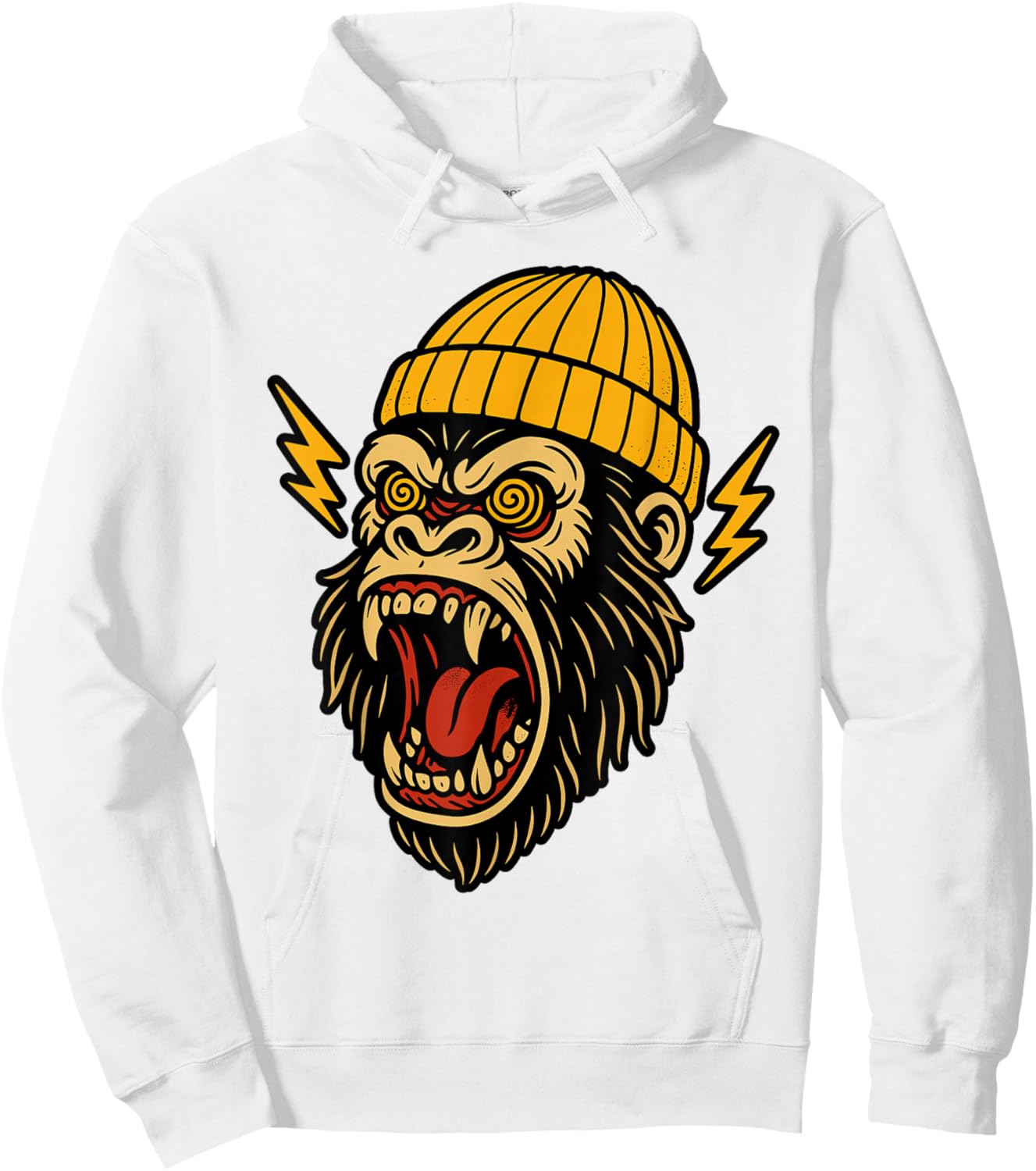 Gorilla Tattoo Vintage Classic American Old School Tattoos Hoodie - Hoodie | White