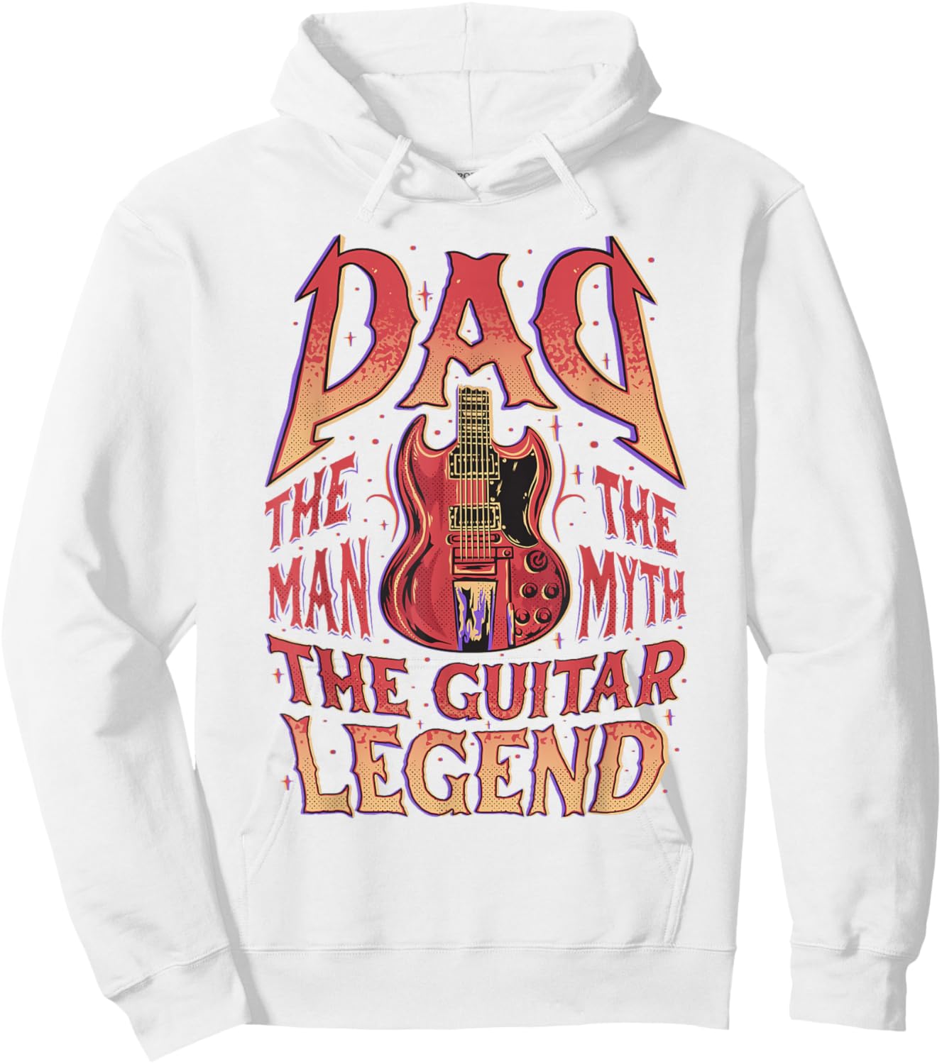 Guitarist Dad Electric Guitar Legend Father's Day Music Hoodie - Hoodie | White