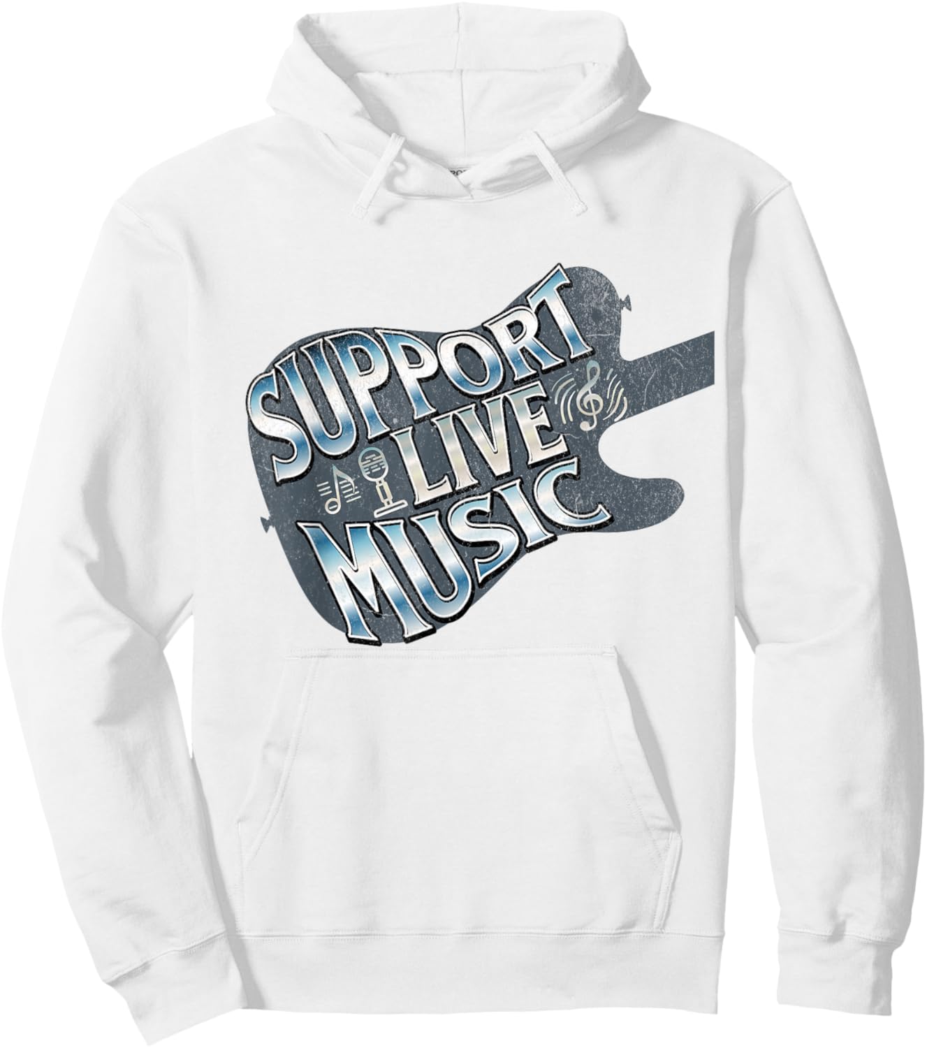 Support Live Music Live Band Concert Lover Live Music Hoodie - Hoodie | White
