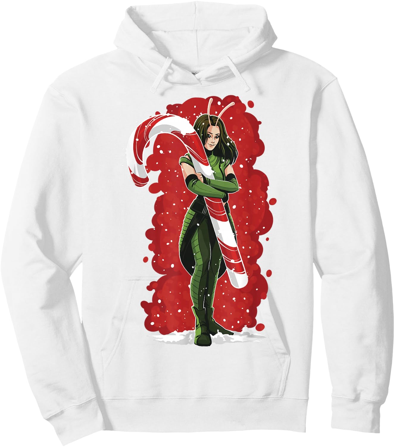 Marvel Guardians of The Galaxy Holiday Special Mantis Cane Hoodie - Hoodie | White