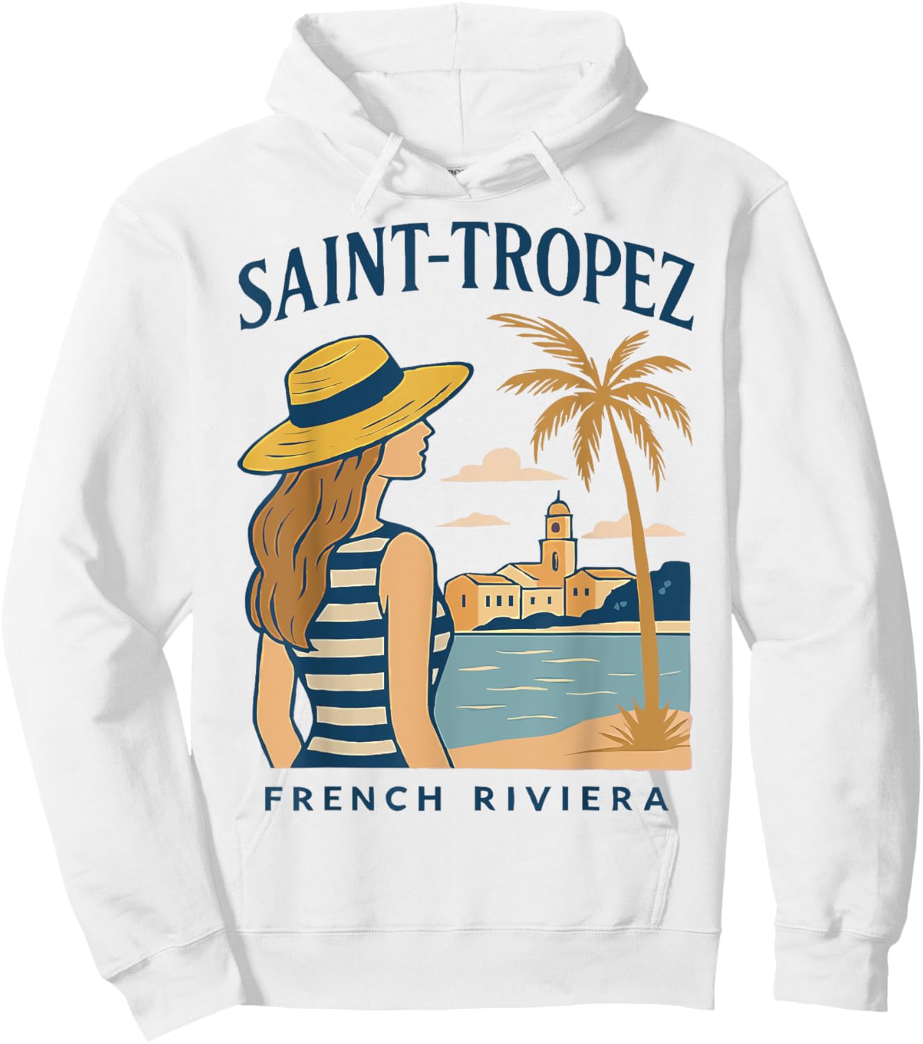 Saint-Tropez Vintage Frau Côte d'Azur Retro Urlaub Geschenk Hoodie - Hoodie | White