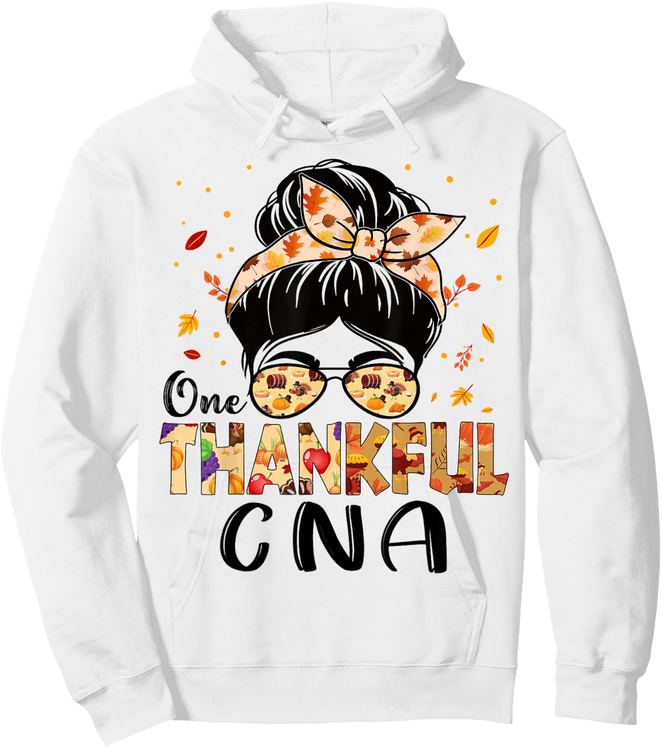 CNA Certified Nursing Assistant Thankful Thanksgiving Fall Hoodie - Hoodie | White