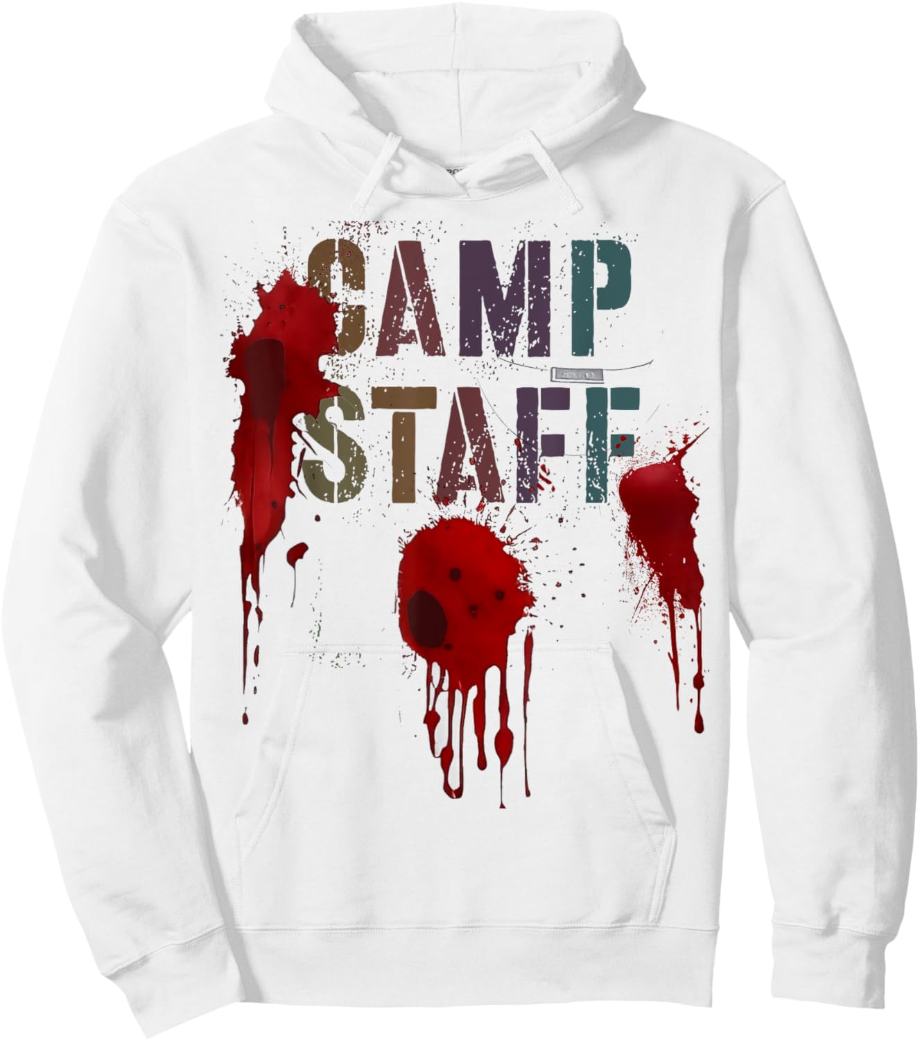 Funny Halloween CAMP STAFF Bloody Counselor Nurse I'm Fine Hoodie - Hoodie | White