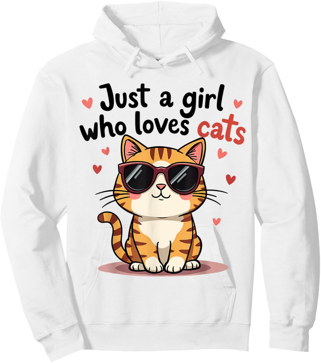 Cats Just A Girl Who Loves Cats Hoodie - Hoodie | White