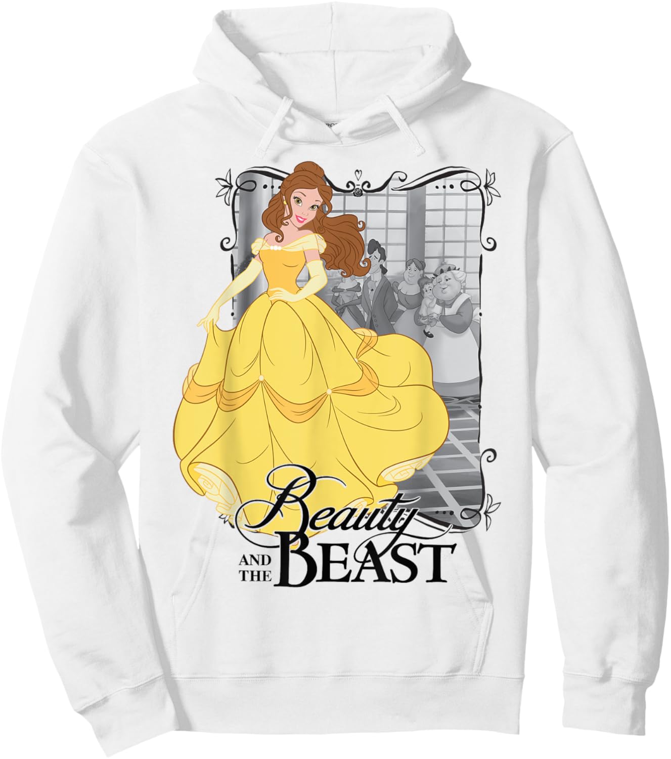 Disney Beauty and the Beast Graphic , grey, S Hoodie - Hoodie | White