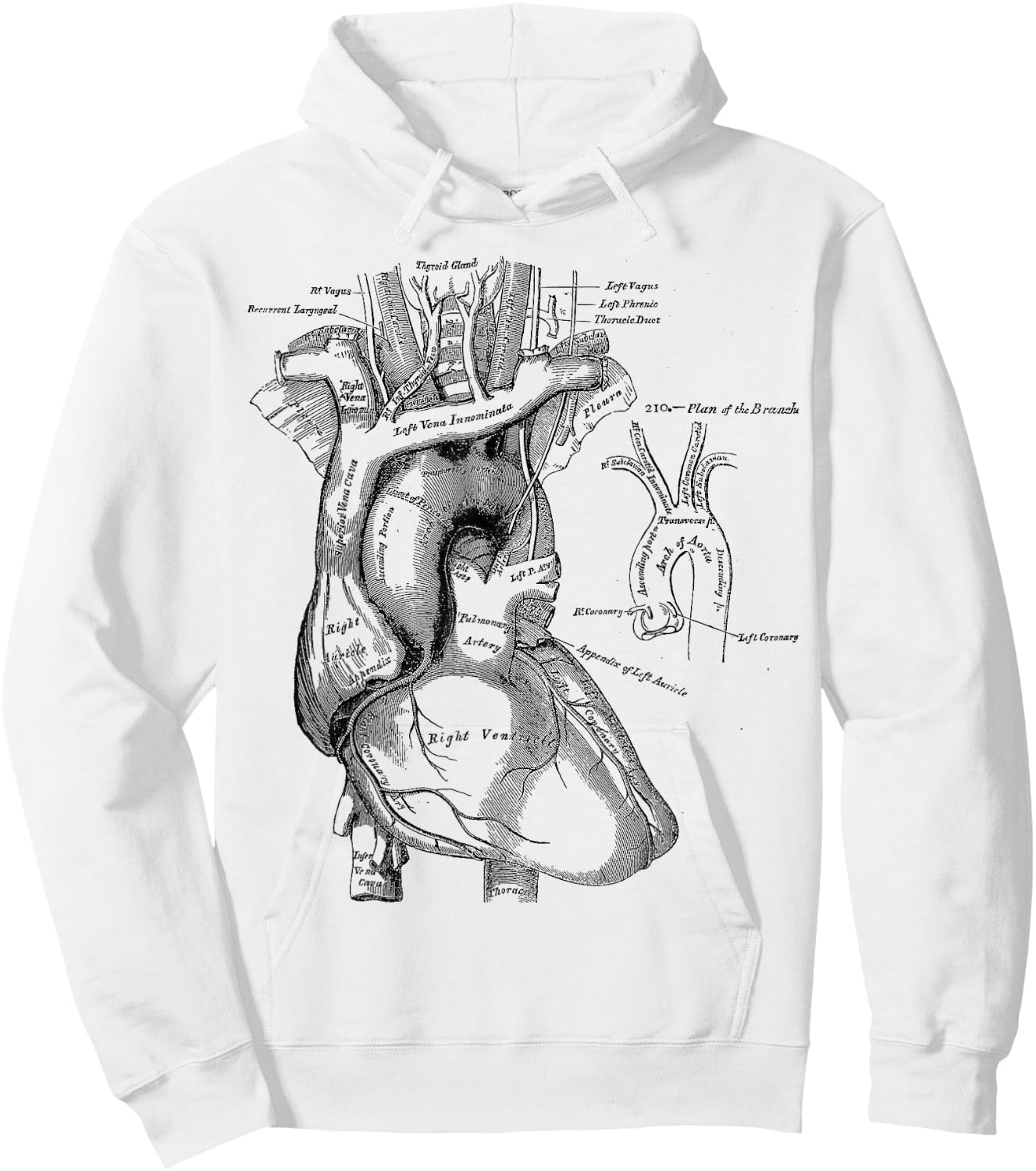Vintage medical Human Heart Anatomy Illustration Hoodie - Hoodie | White