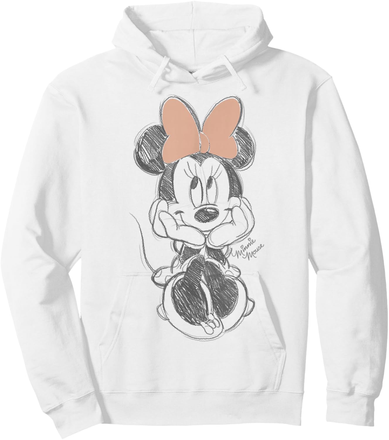 Disney Minnie Mouse Classic Sketch Cute Vintage Portrait Hoodie - Hoodie | White