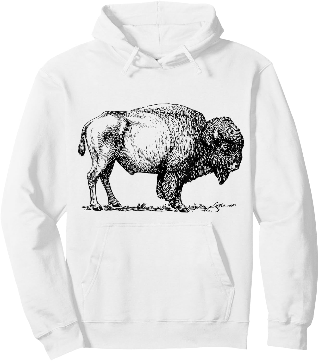 Buffalo American Bison Classic Print Hoodie - Hoodie | White