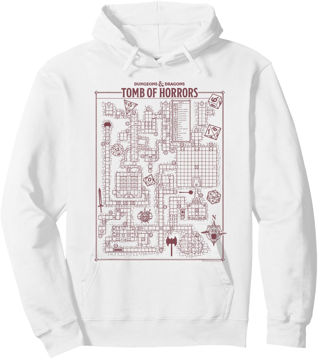 Dungeons & Dragons Tomb Of Horrors Map Hoodie - Hoodie | White
