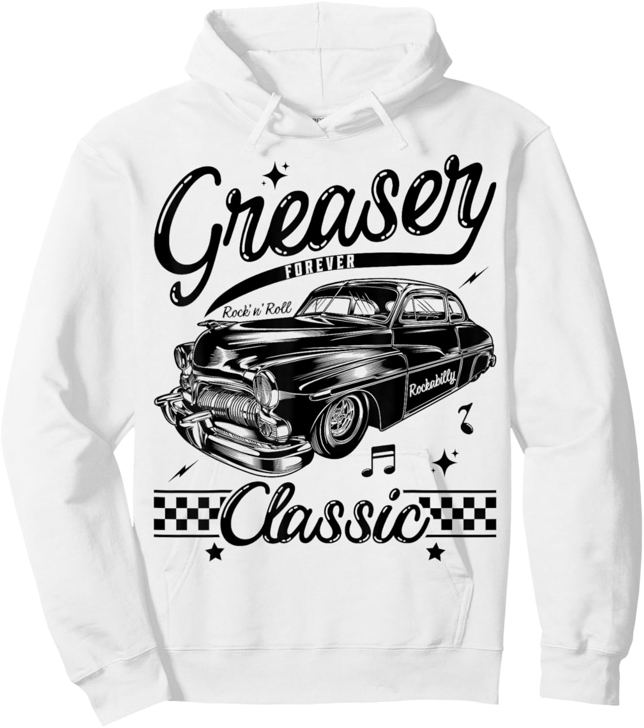 Greaser Forever 1950s Sock Hop Retro 50s Vintage Rockabilly Hoodie - Hoodie | White