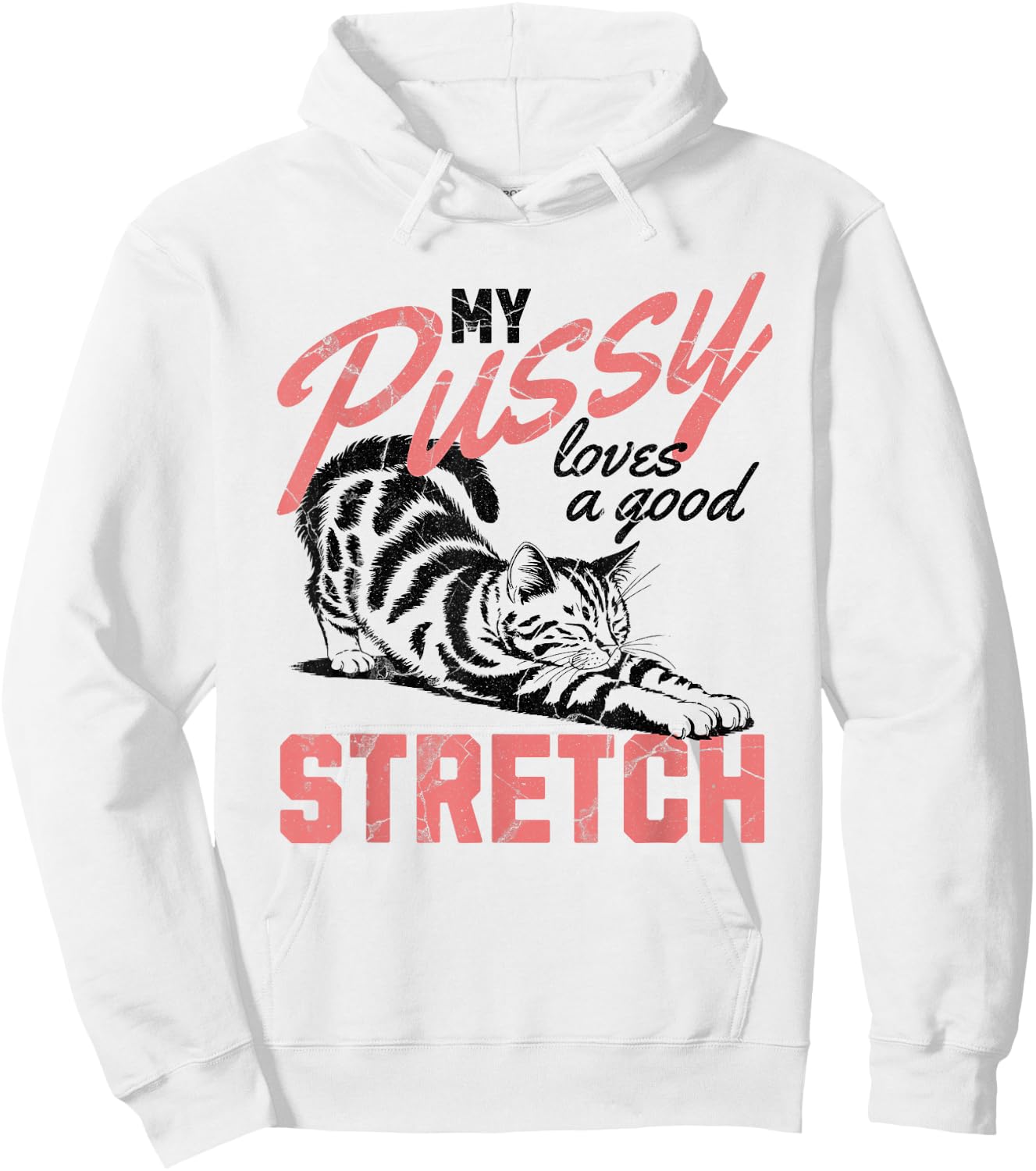 My Pussy Love A Good Stretch Funny Vintage Hoodie - Hoodie | White