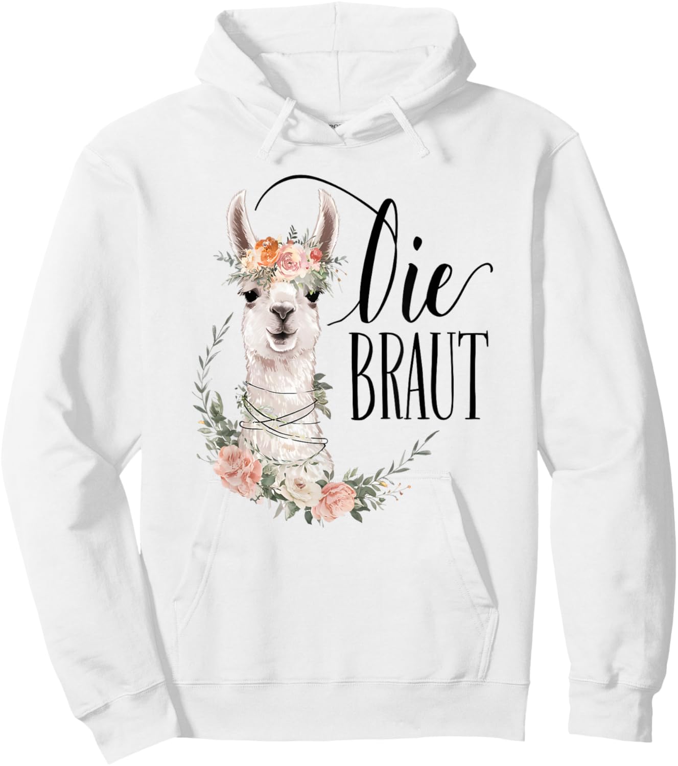 Braut Bride to be Lama Alpaka Alpaca Verlobung Braut JGA Hoodie - Hoodie | White