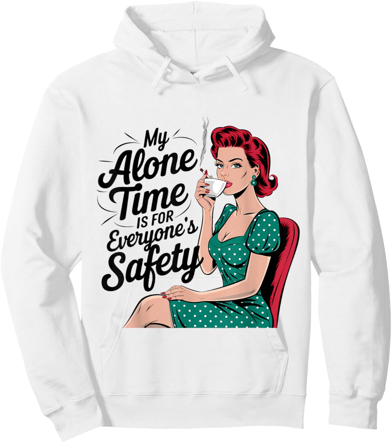 Funny Dark Humor Retro 1950s Housewife Vintage Sarcasm Women Hoodie - Hoodie | White