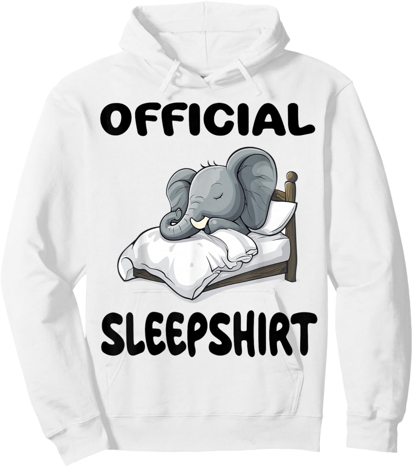 Elephant Animal Official Sleepshirt Pajamas Nightgown Hoodie - Hoodie | White