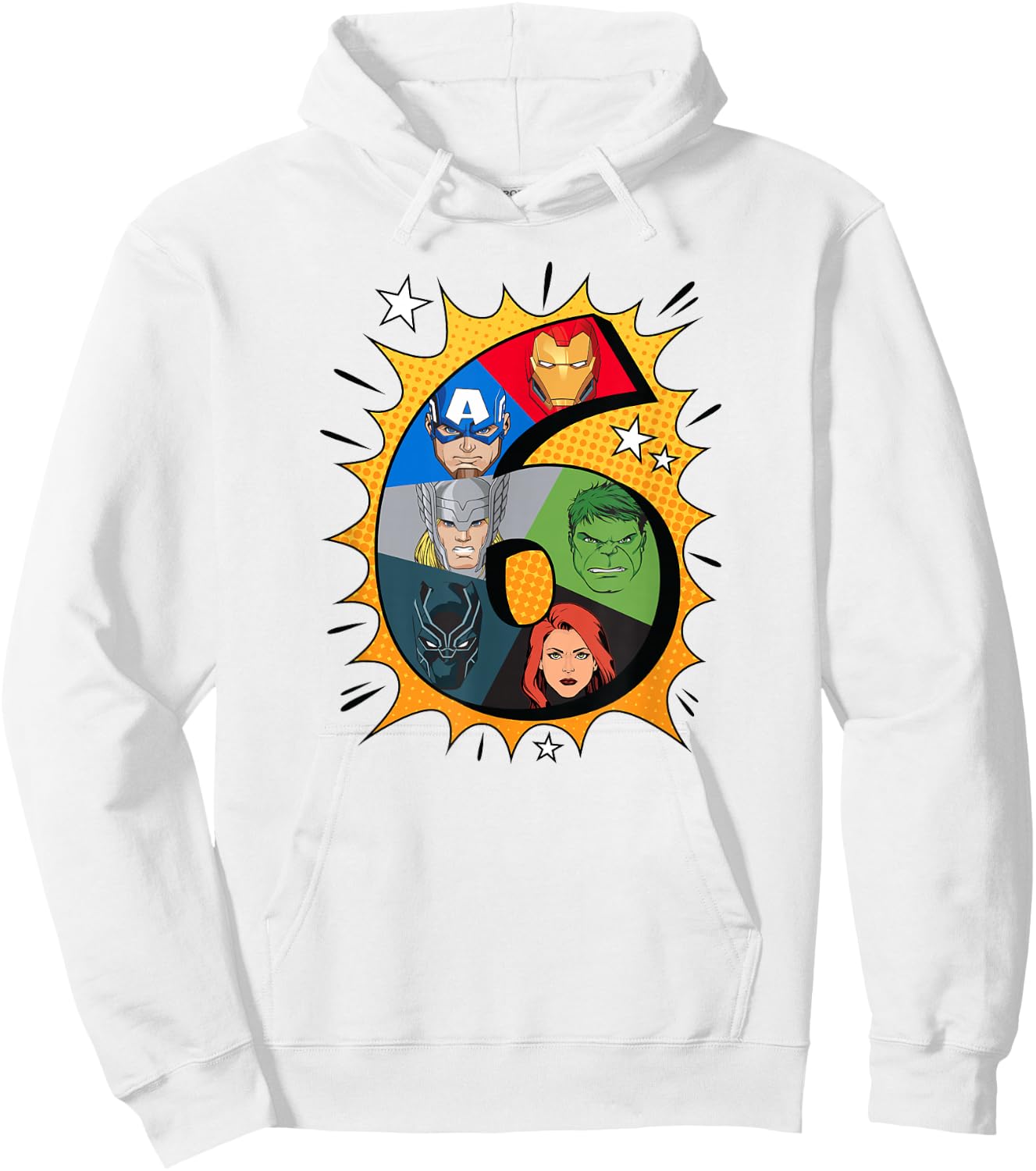 Marvel Avengers Comic Super Heroes 6th Birthday Hoodie - Hoodie | White