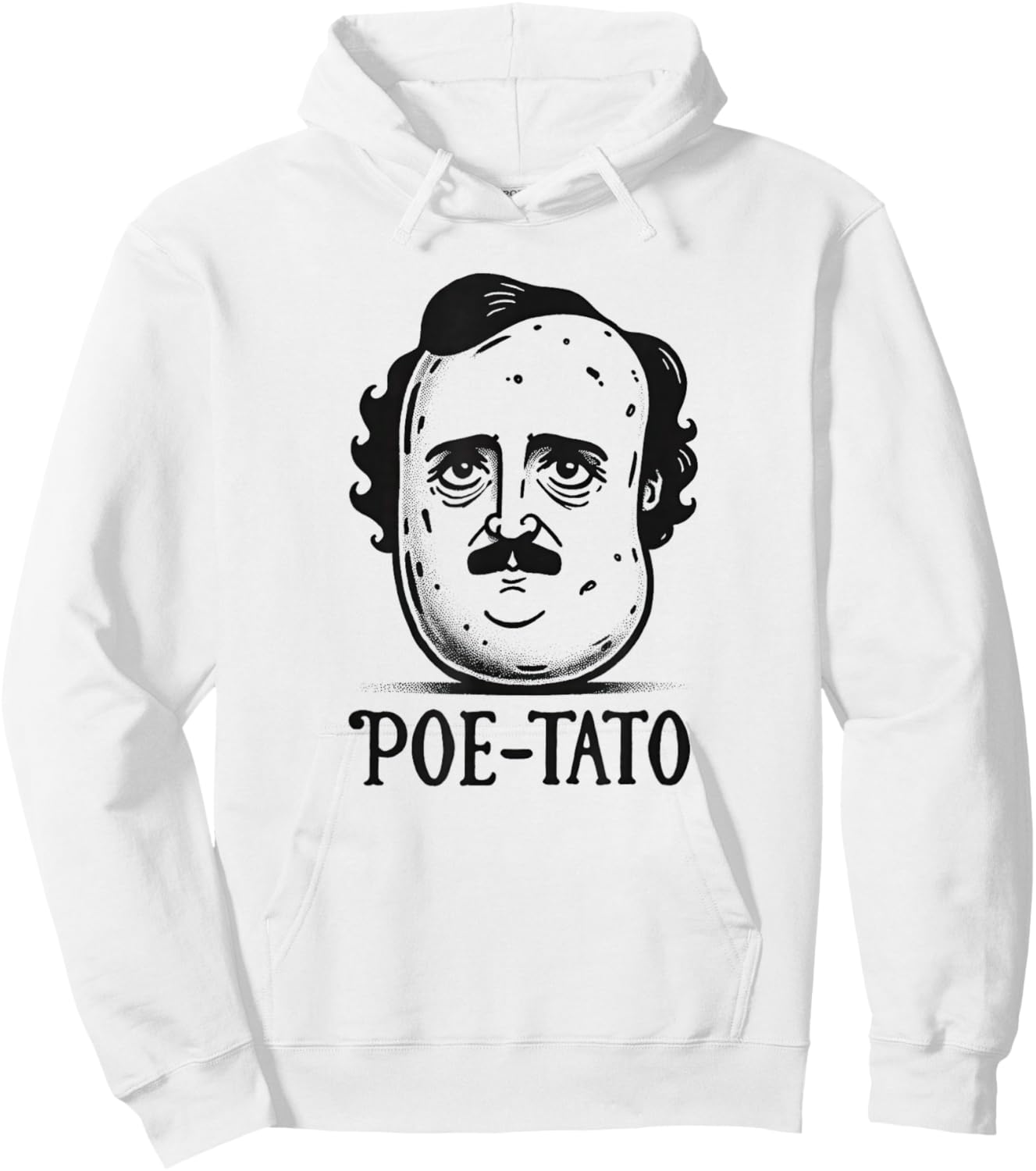 Edgar Allan Poe Poe-Tato Funny Food Pun Hoodie - Hoodie | White