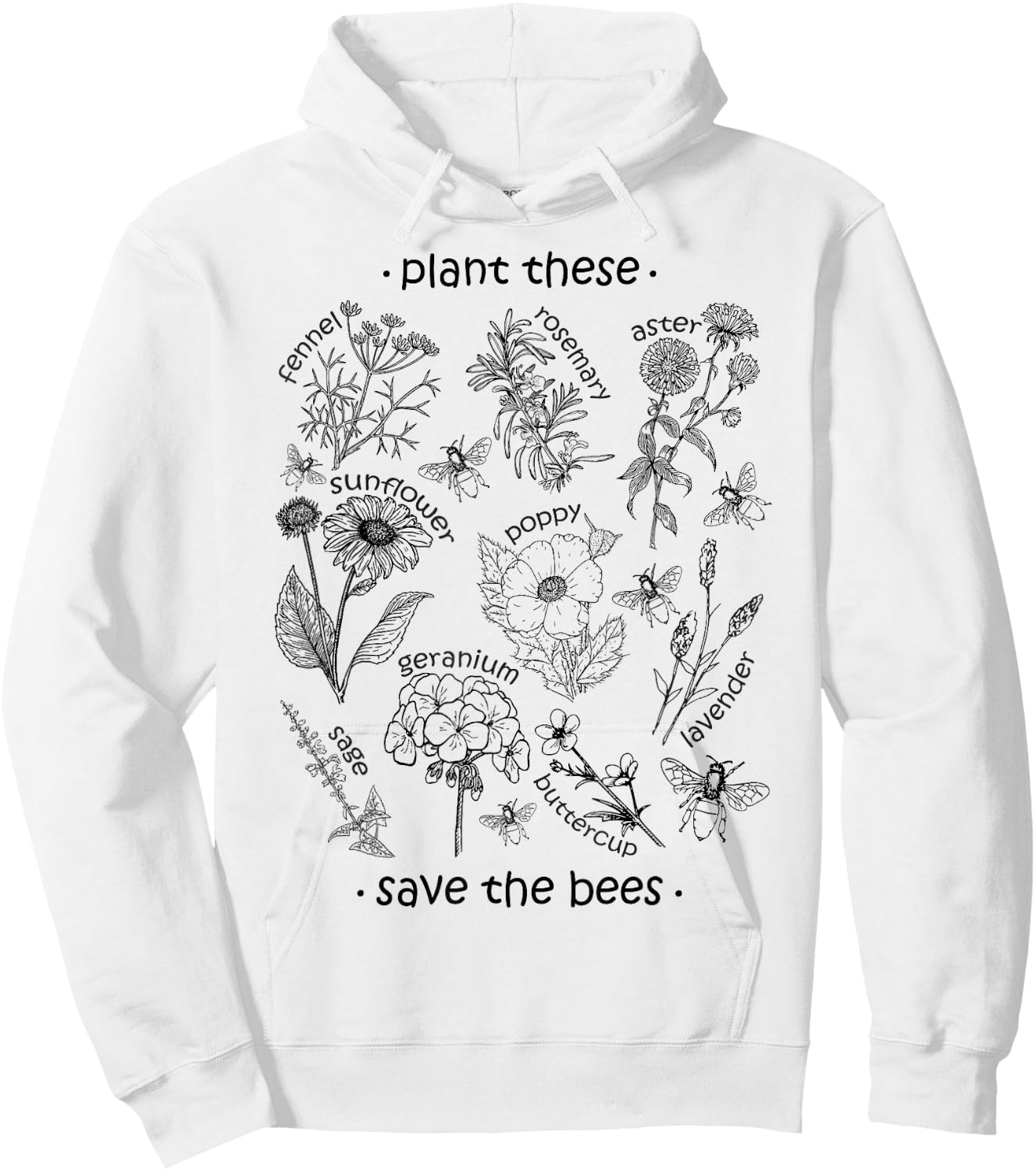 Plant These Save The Bees Shirt Hoodie - Hoodie | White