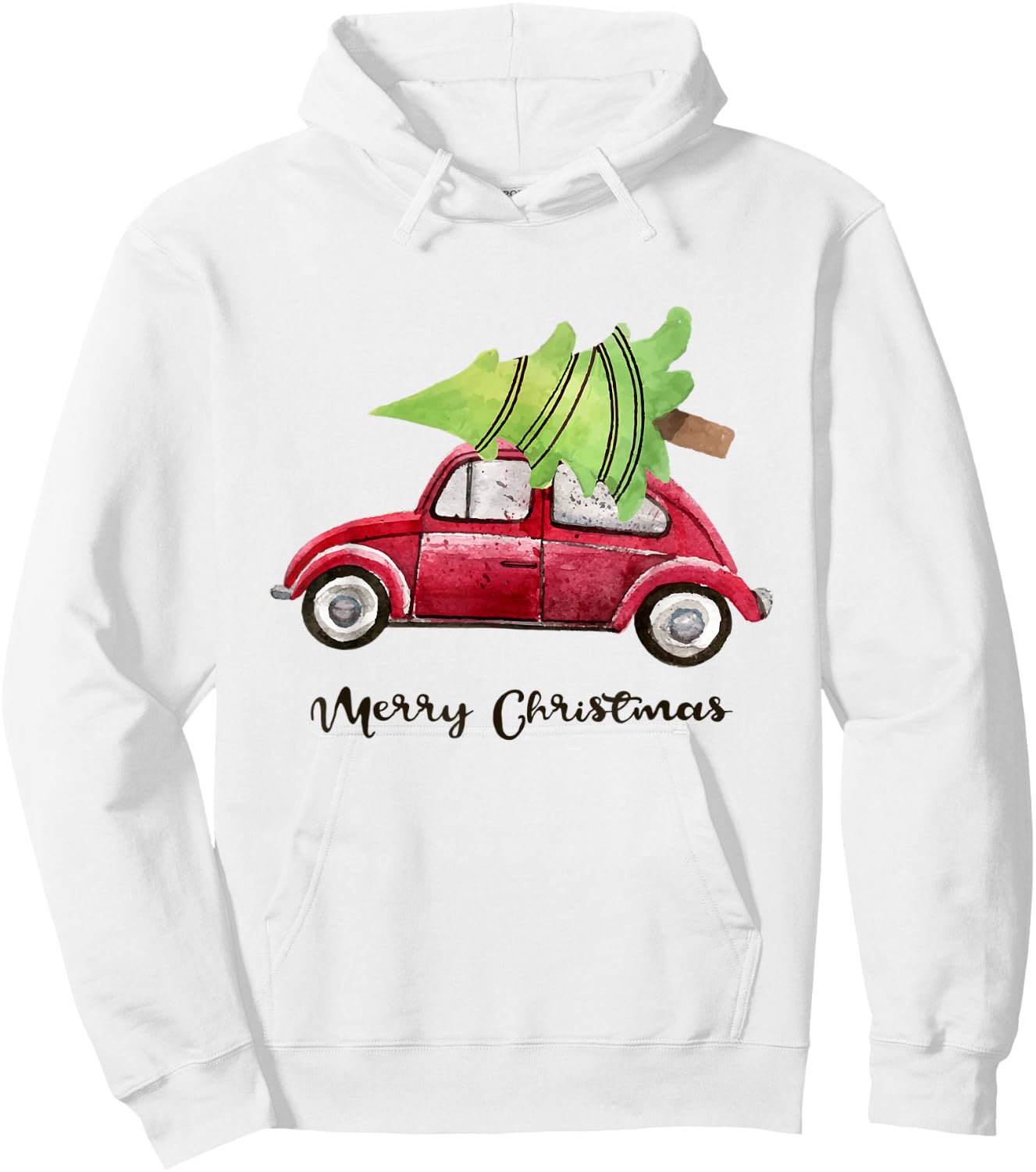 Red Truck Christmas Tree Pajamas Hoodie - Hoodie | White