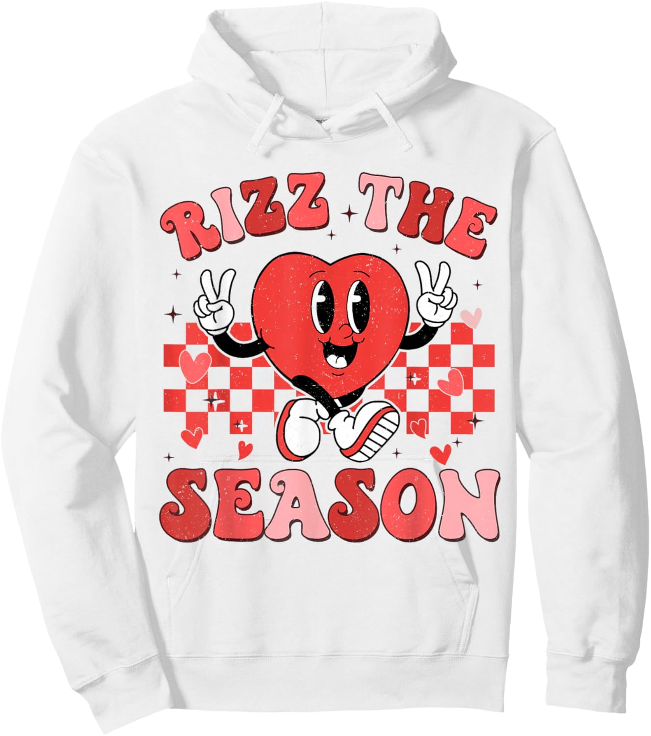 Rizz the Season Funny Valentine Groovy Valentine Rizzler Hoodie - Hoodie | White