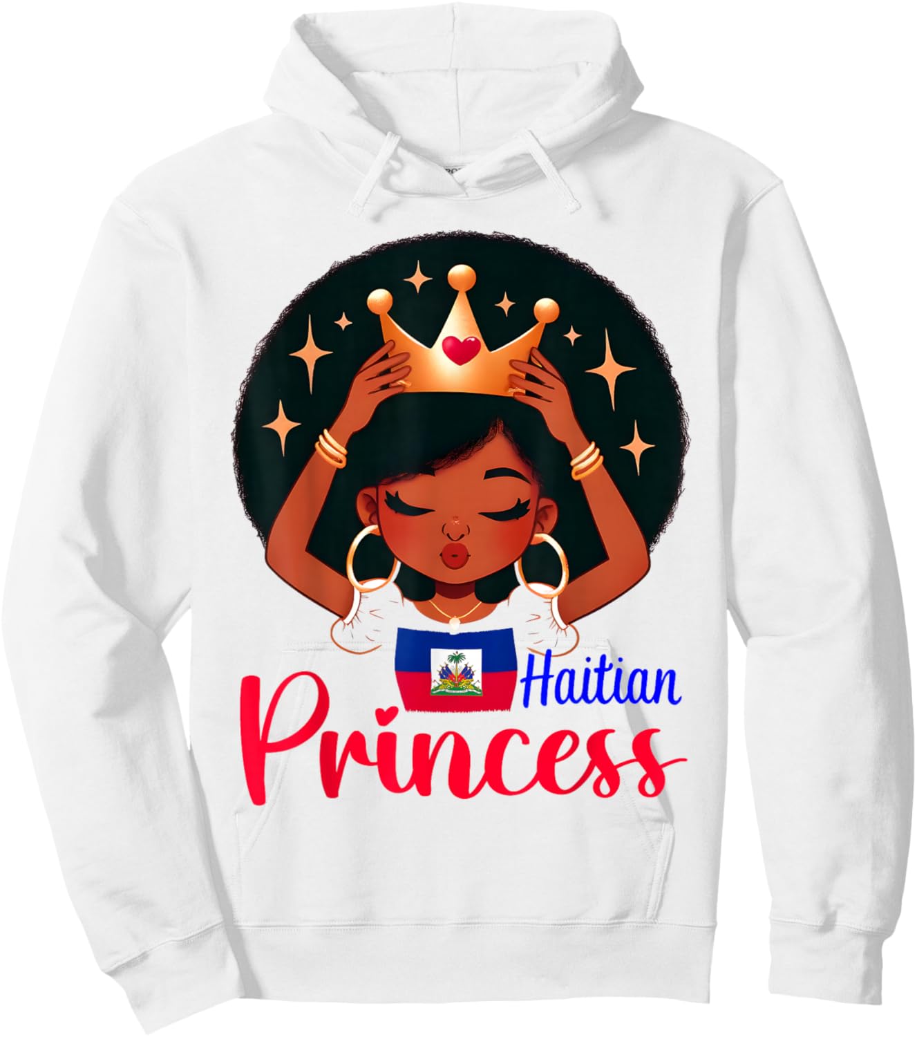 Haitian Princess Haiti Flag Melanin for Black Girls Kids Hoodie - Hoodie | White