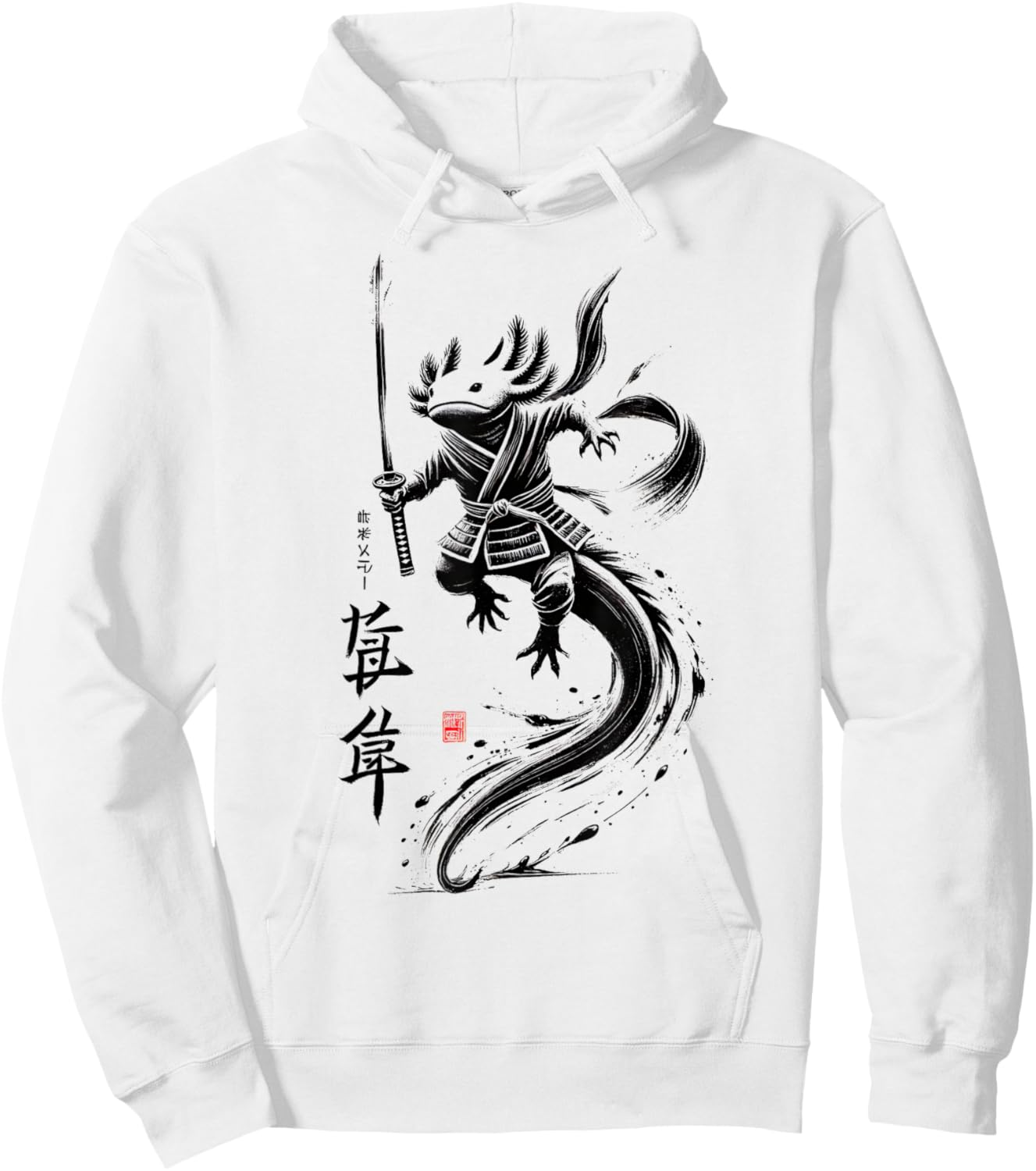 Japan Axolotl Ninja Japanese Samurai Warrior Boys Girls Kids Hoodie - Hoodie | White