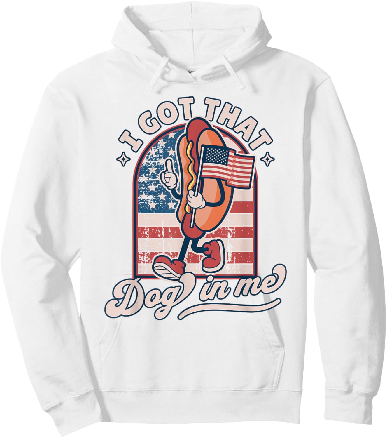I Got That Dog In Me - Retro 4th of July Funny Hot Dog Lover Men Hoodie - Hoodie | White
