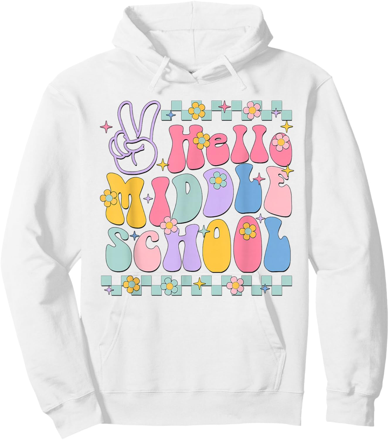 Hello Middle School Back To School Teachers Boys Girls Kids Hoodie - Hoodie | White
