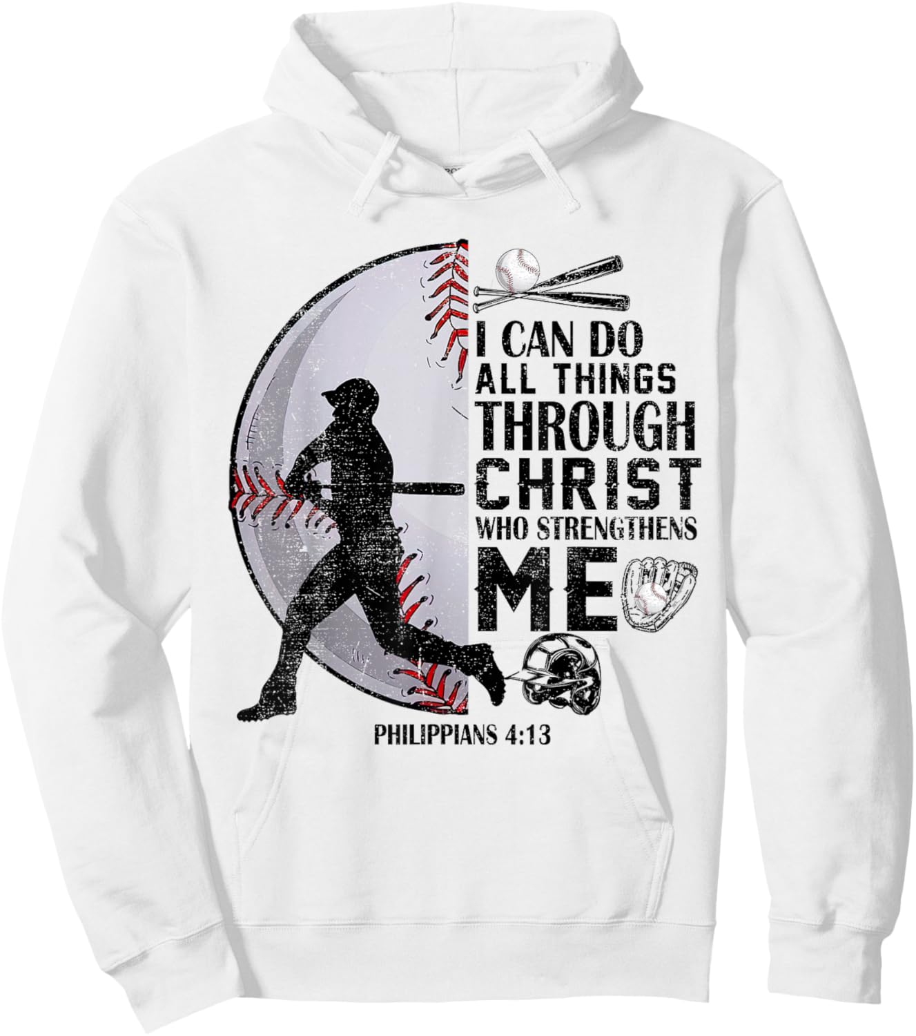 Baseball-Shirt Jesus Boys Kids Christian Bible Verse Hoodie - Hoodie | White