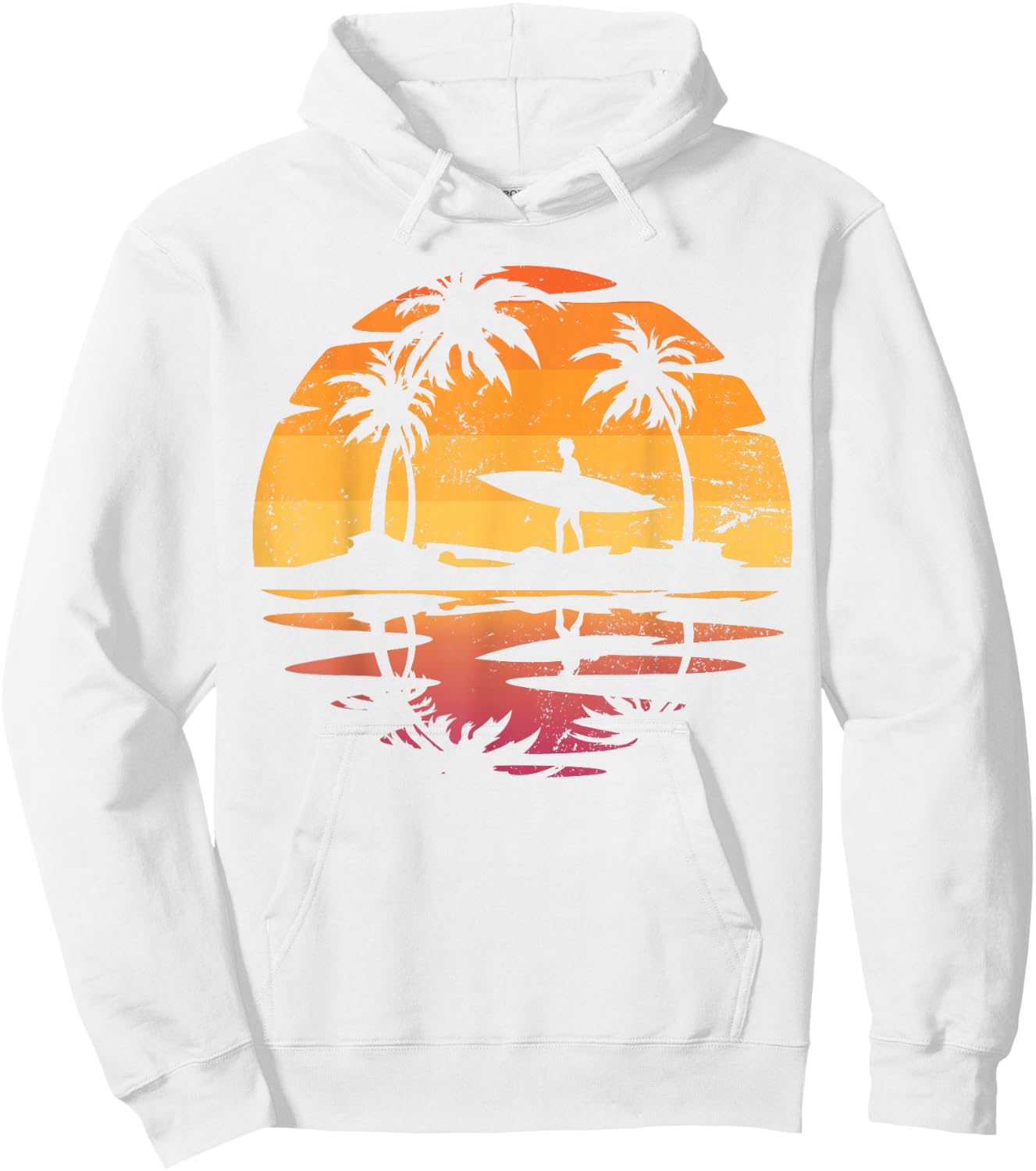 Water Sports Surfer Tropical Summer Sunset Surfing Hoodie - Hoodie | White