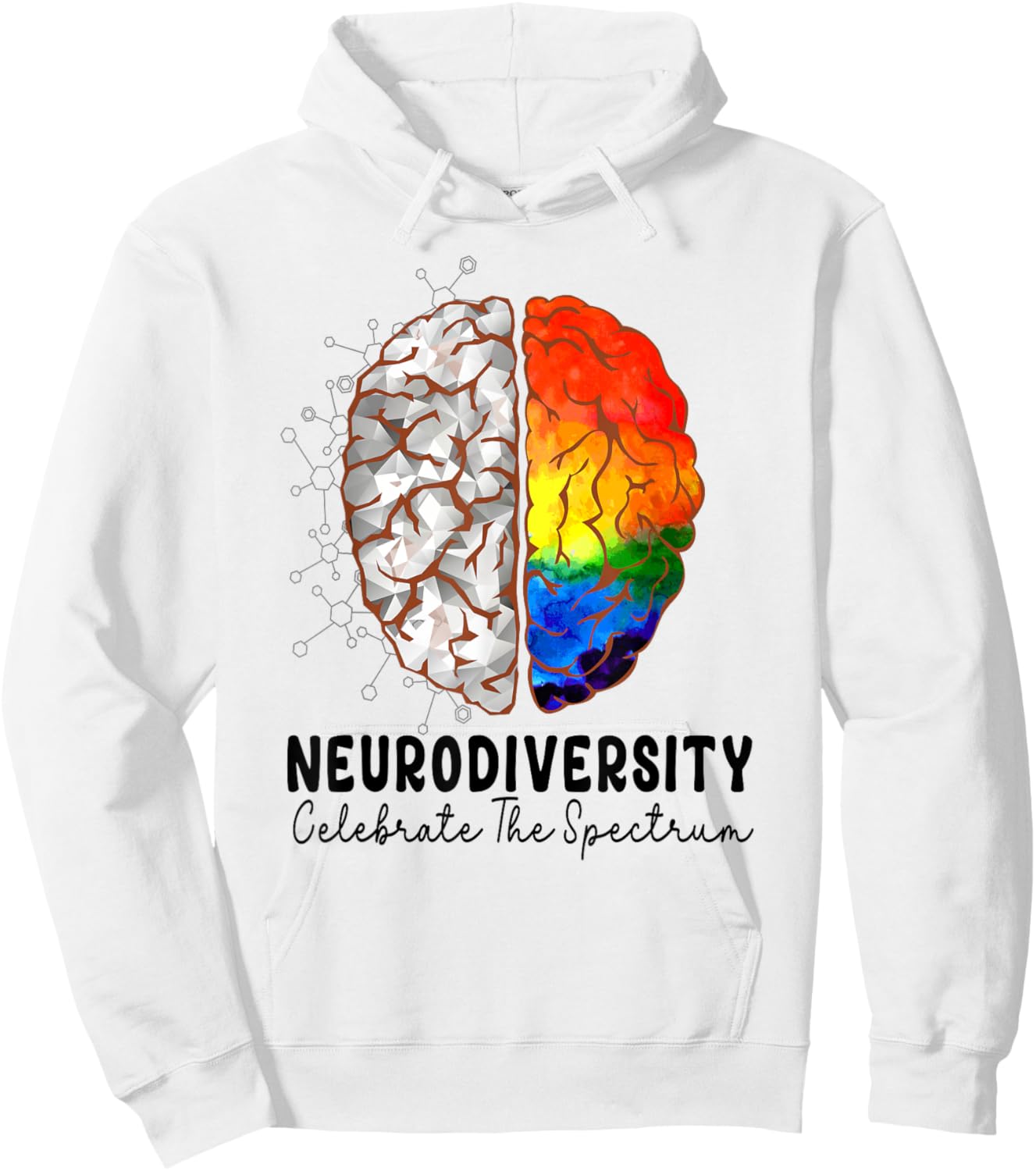 Neurodiversity celebrate the spectrum Brain Autism Awareness Hoodie - Hoodie | White