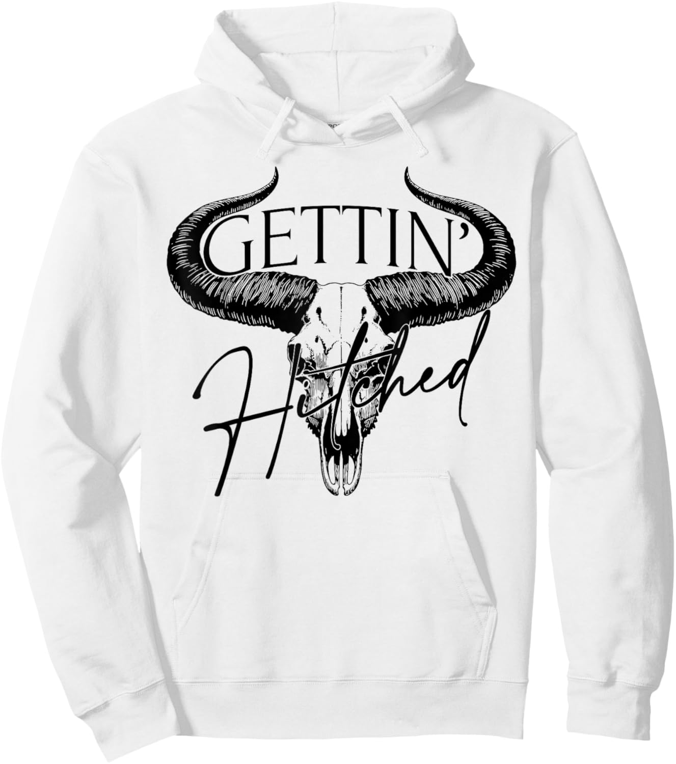 Getting Hitched Team Bride Western Cowgirl Bachelorette Hoodie - Hoodie | White