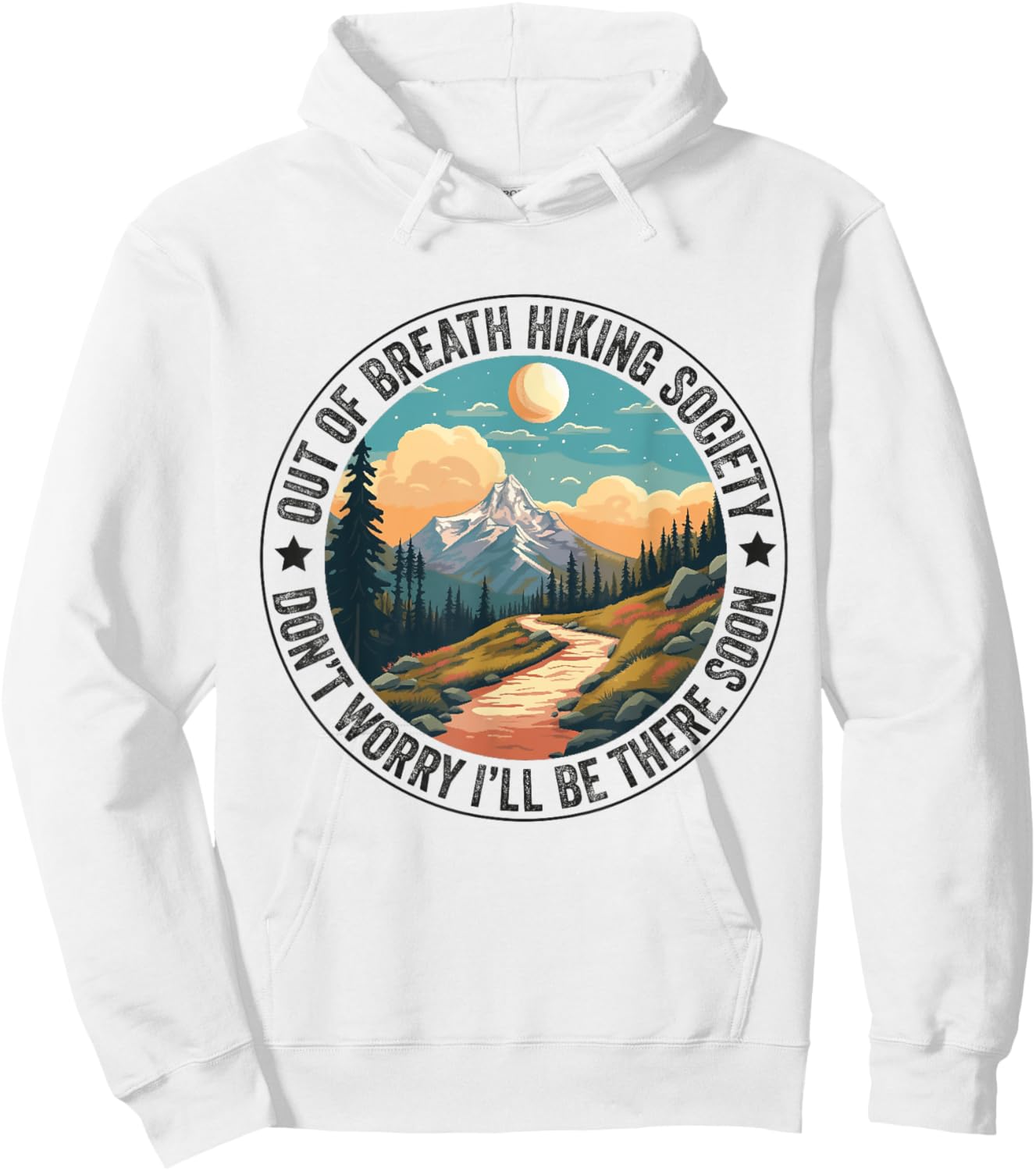 Out of Breath Hiking Society Women Hiker Nature Love Hoodie - Hoodie | White