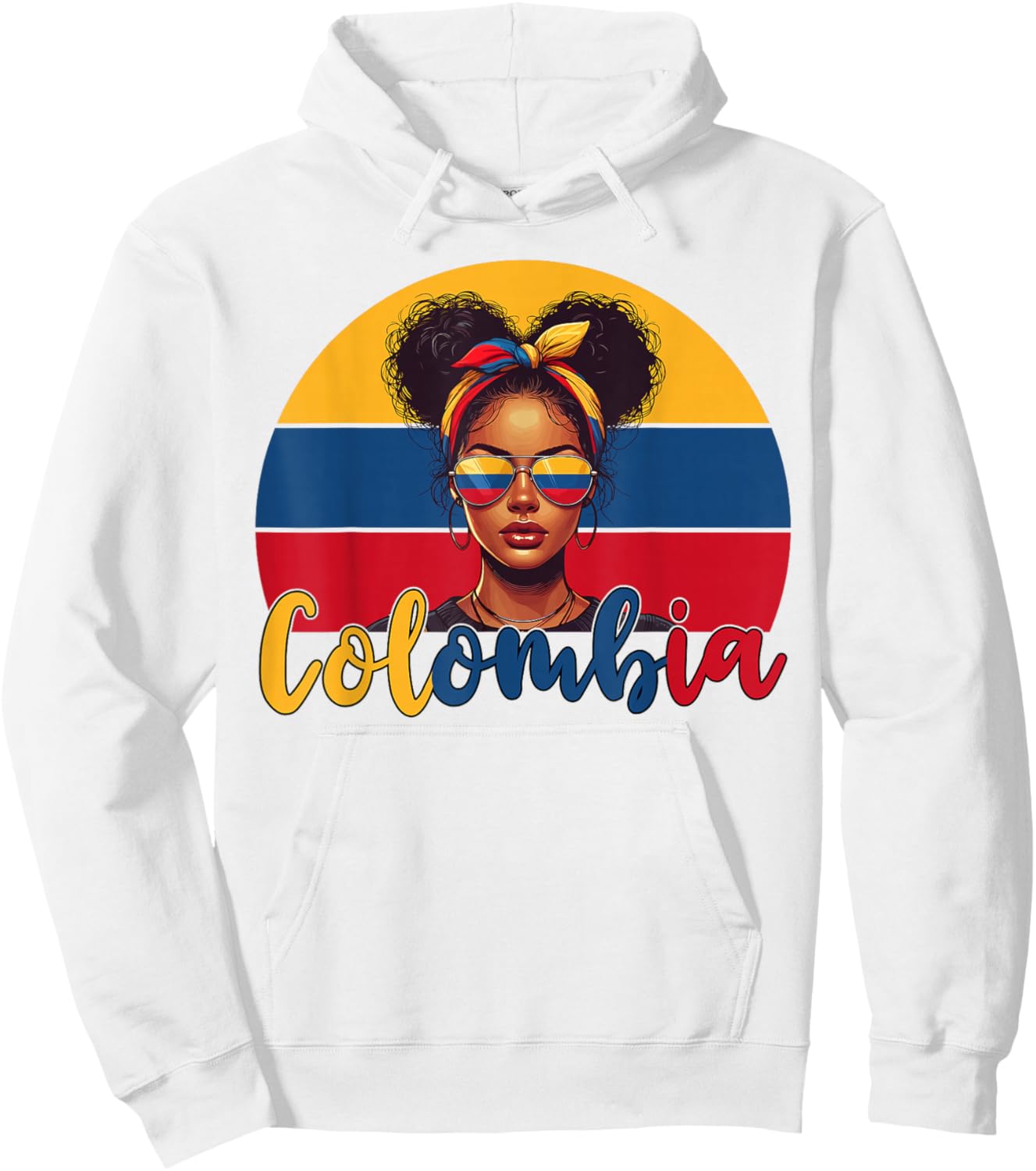 Colombian Girl Colombia Flag Proud Afro Colombian Women Hoodie - Hoodie | White