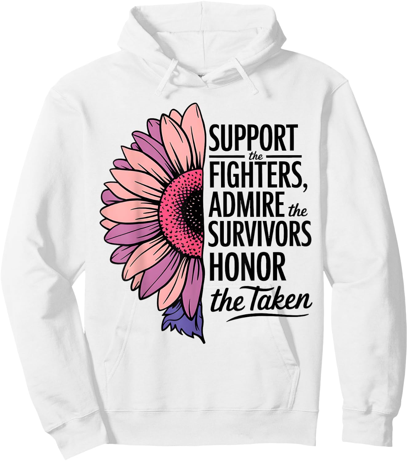 Breast Cancer Support Admire Honor Breast Cancer Awareness Hoodie - Hoodie | White