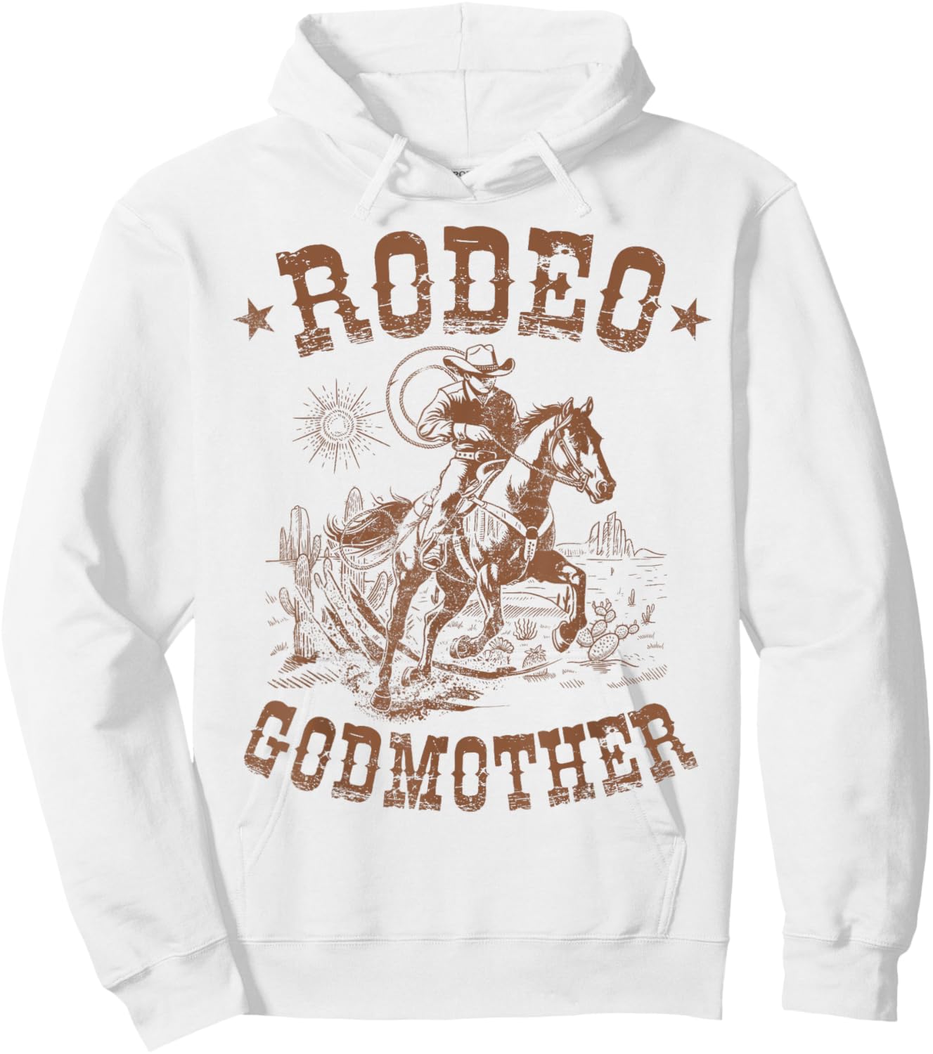 Rodeo Godmother Western Cowboy Family Matching Mother's Day Hoodie - Hoodie | White
