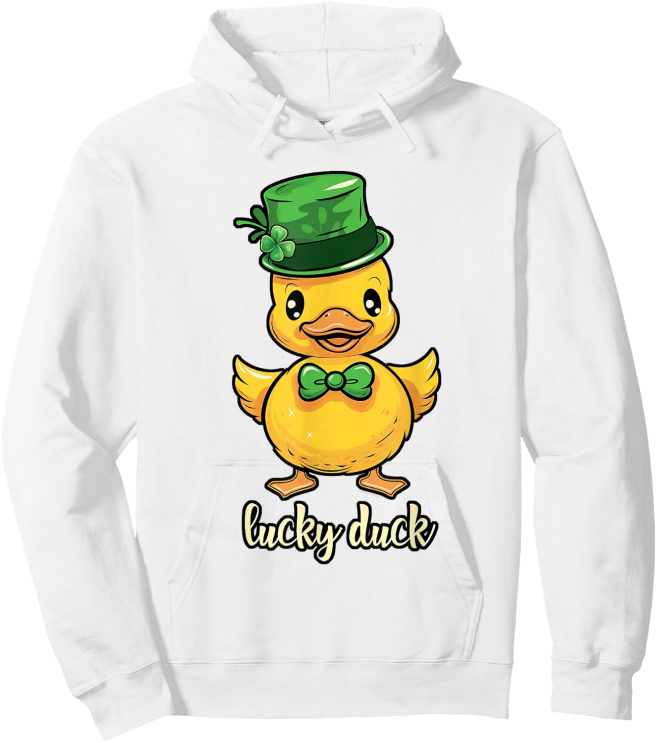 Cute St Patricks Day Lucky Duck for Kids Boys Girls Women Hoodie - Hoodie | White