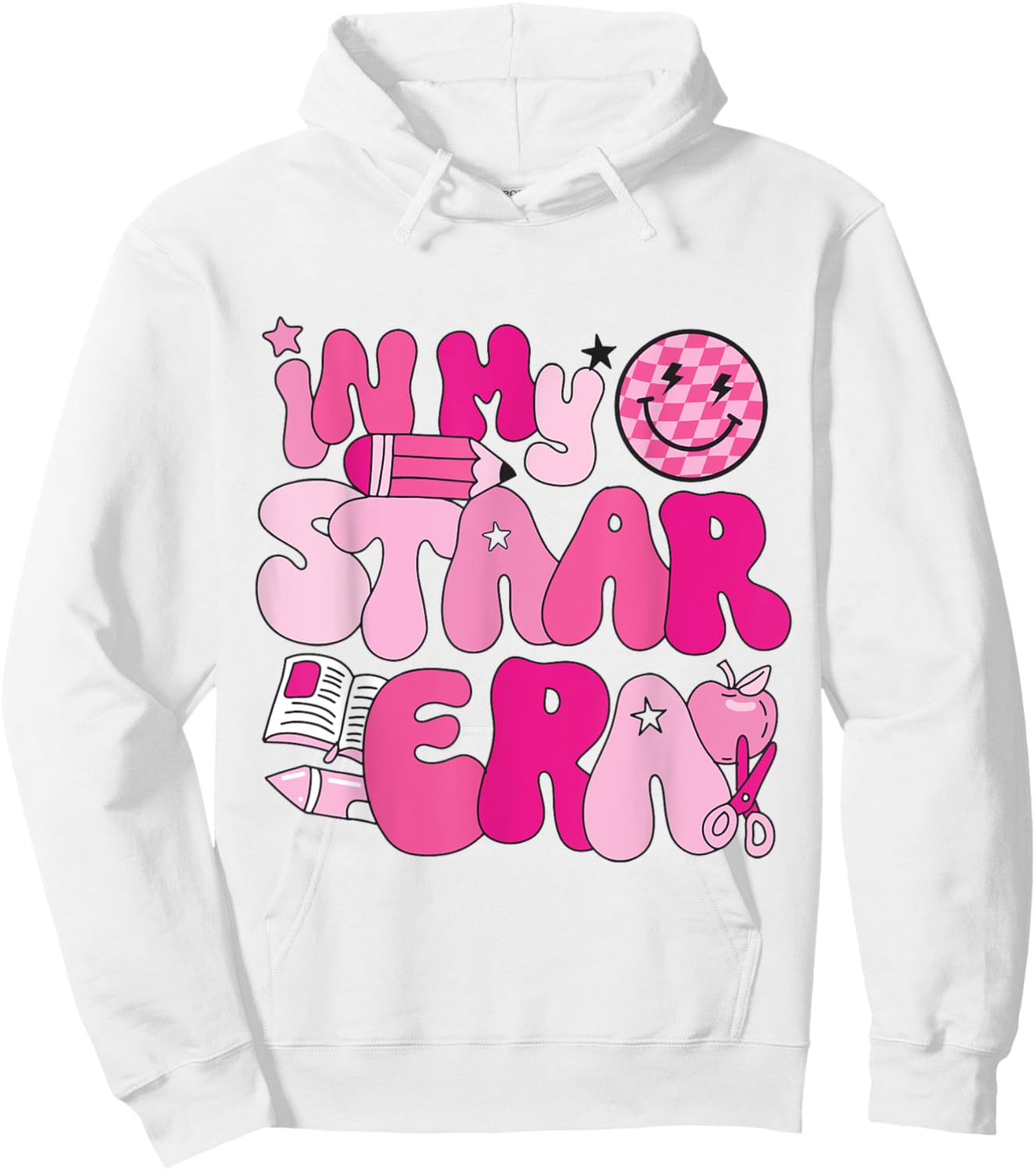 Groovy In My Star Era Pink Teacher Team Teacher Appreciation Women Hoodie - Hoodie | White