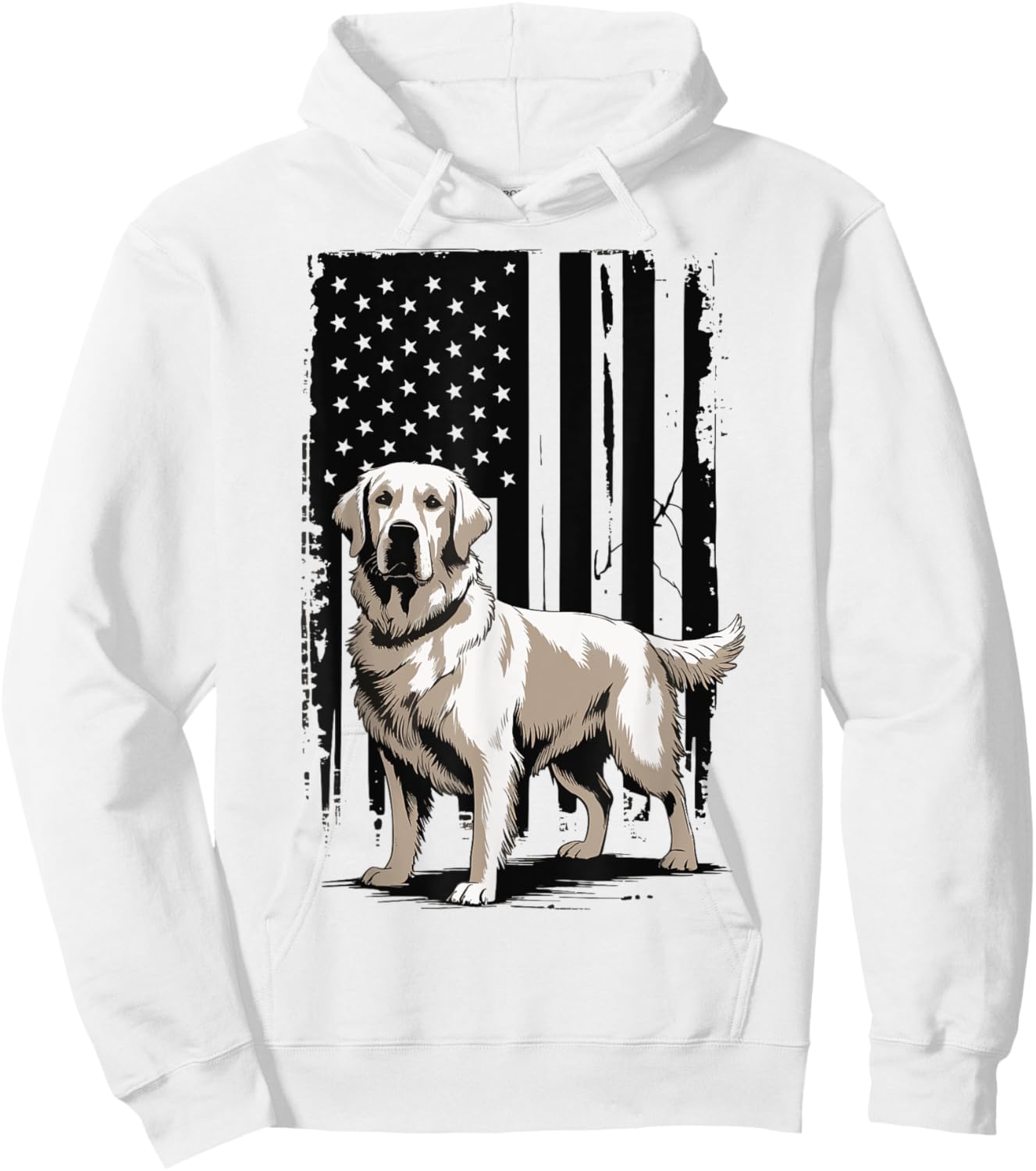 Golden Retriever USA Flag Hoodie - Hoodie | White