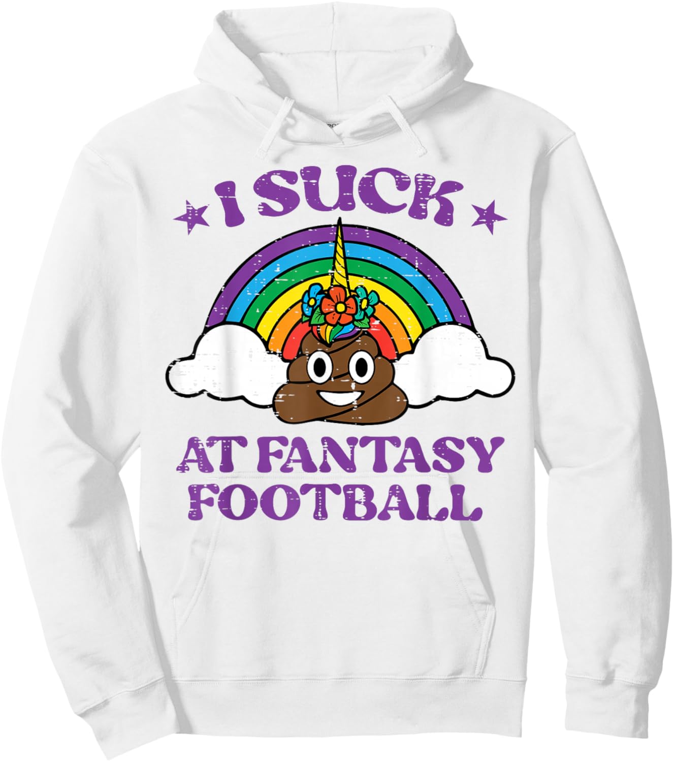 Funny Pink Fantasy Football Loser Shirt Flower Rainbow Men Hoodie - Hoodie | White