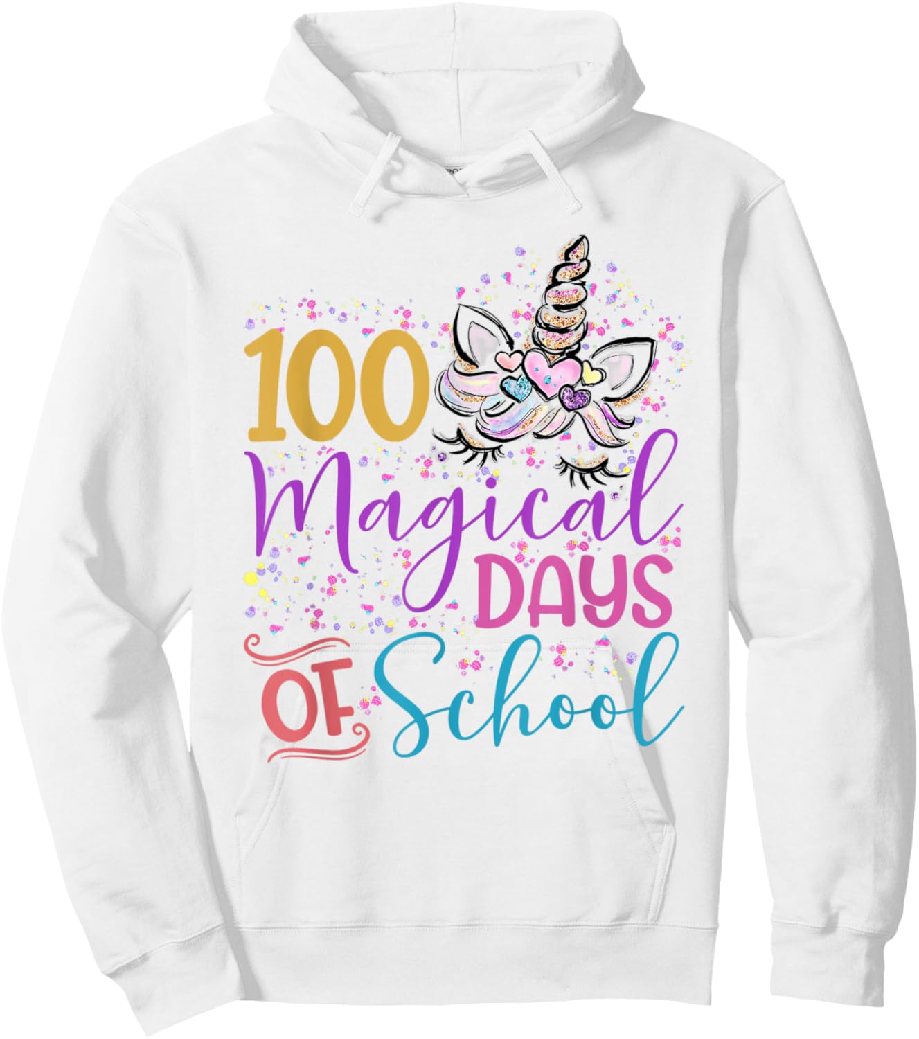 I Magically Survived 100 Days Unicorn Teacher 100th Day Men Women Kids Hoodie - Hoodie | White