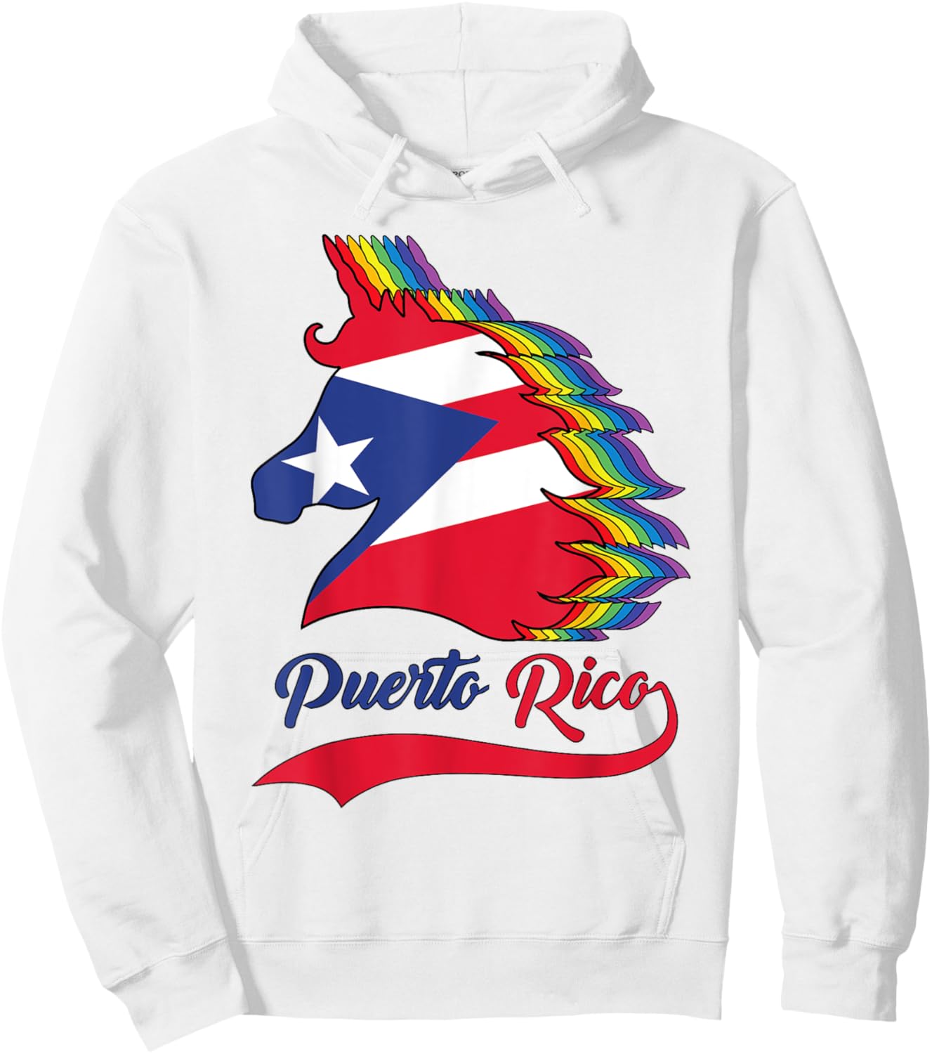 Puerto Rico Puerto Rican Flag Unicorn Rainbow Toddler Girls Hoodie - Hoodie | White