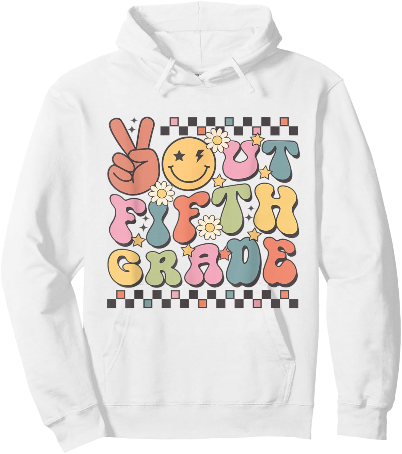 Last Day Of 5th Grade Peace Out Fifth Grade Graduation Hoodie - Hoodie | White