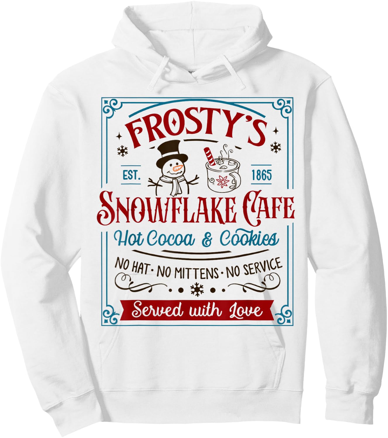 Old Fashioned Frosty's Snowflake Cafe Coffee Lovers Xmas Hoodie - Hoodie | White