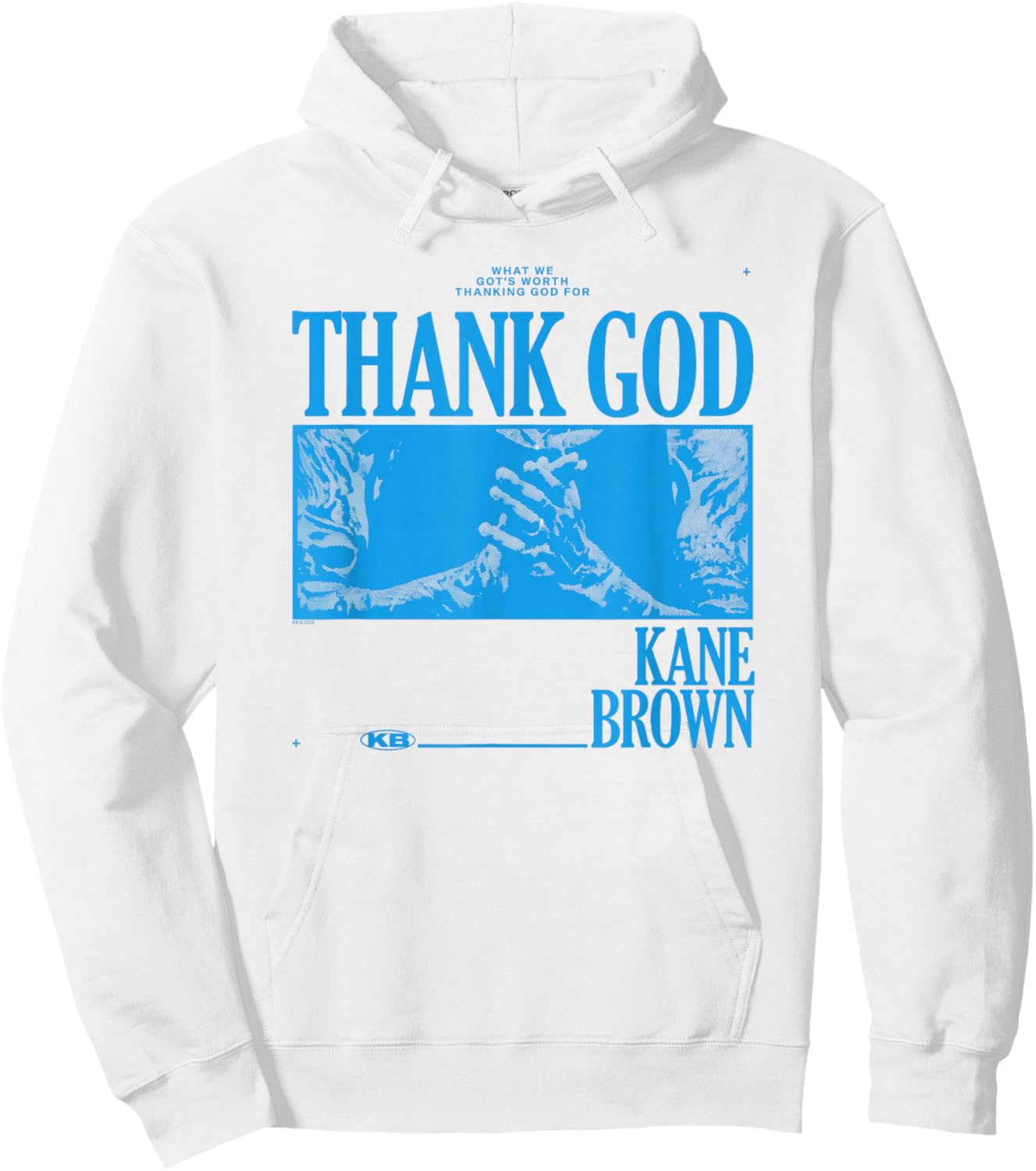 Kane Brown Thank God White & Blue Country Music Artist Hoodie - Hoodie | White