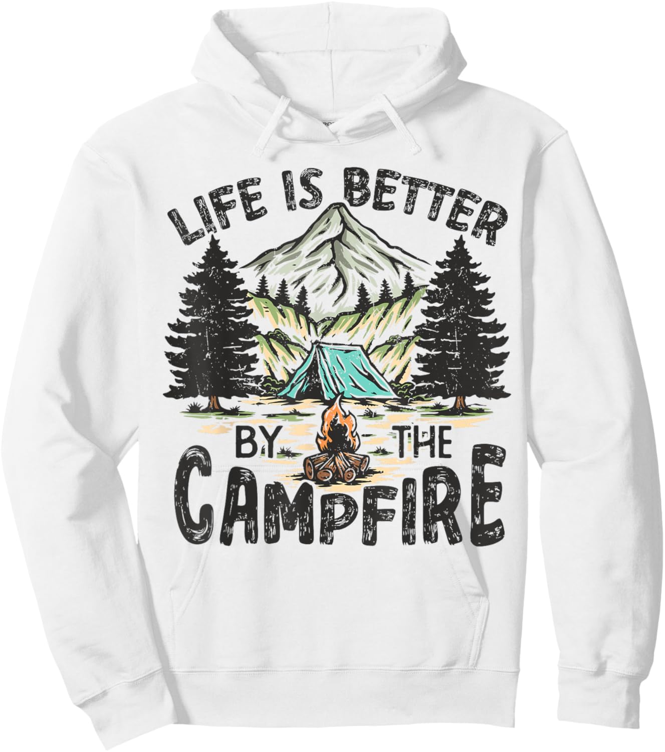 Life Is Better By The Campfire Camping Funny Summer Vacation Hoodie - Hoodie | White