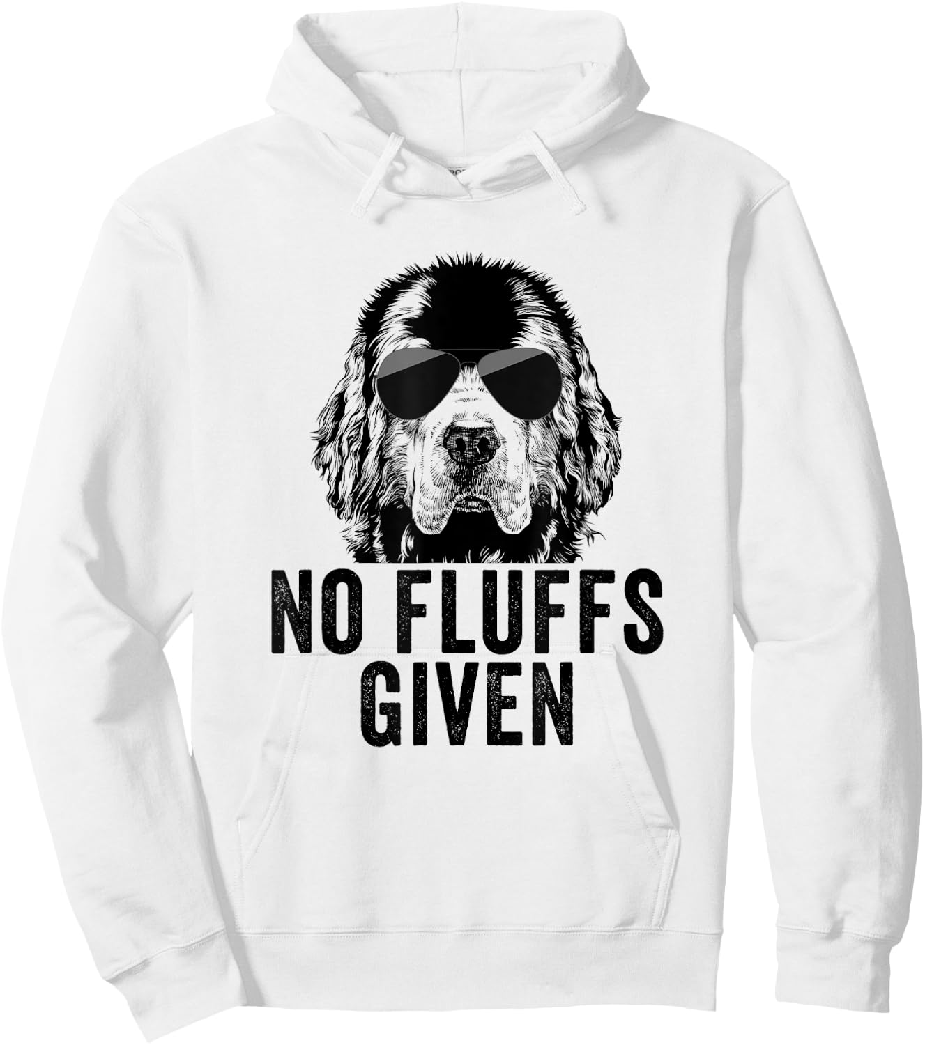 Funny No Fluffs Given Newfie Dog Mom Dad Hoodie - Hoodie | White